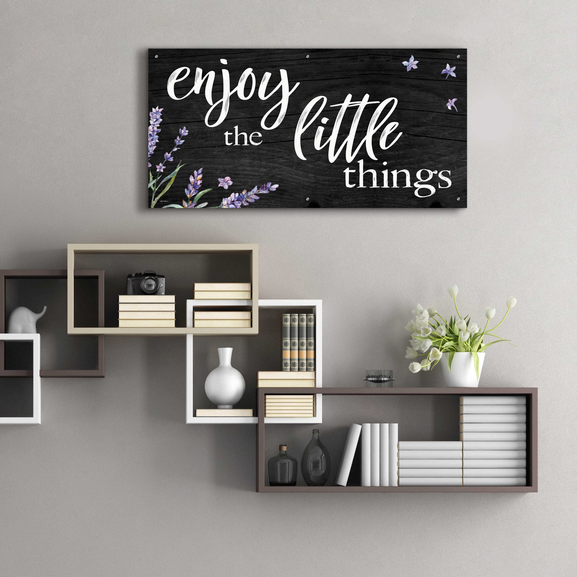 Epic Art 'Enjoy the Little Things  ' by Susie Boyer, Acrylic Glass Wall Art,48x24