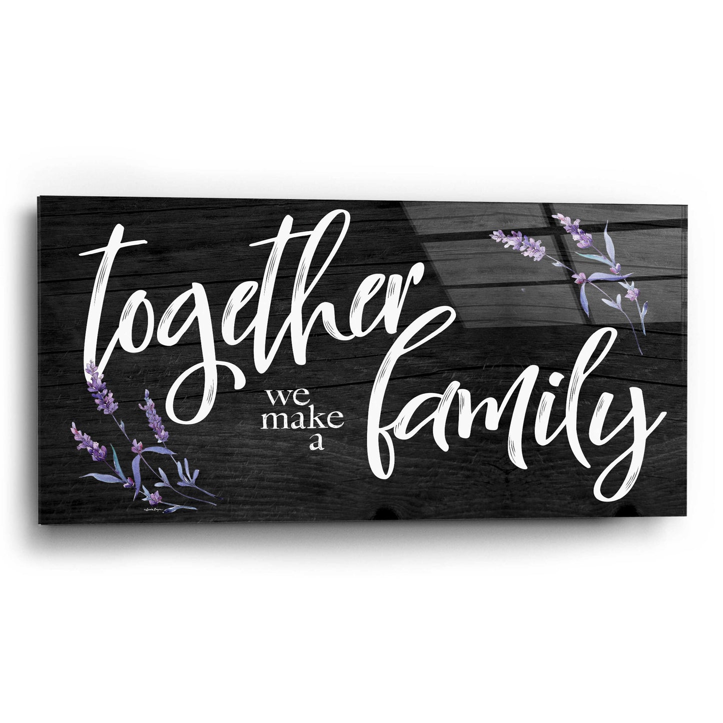 Epic Art 'Together We Make a Family     ' by Susie Boyer, Acrylic Glass Wall Art,24x12