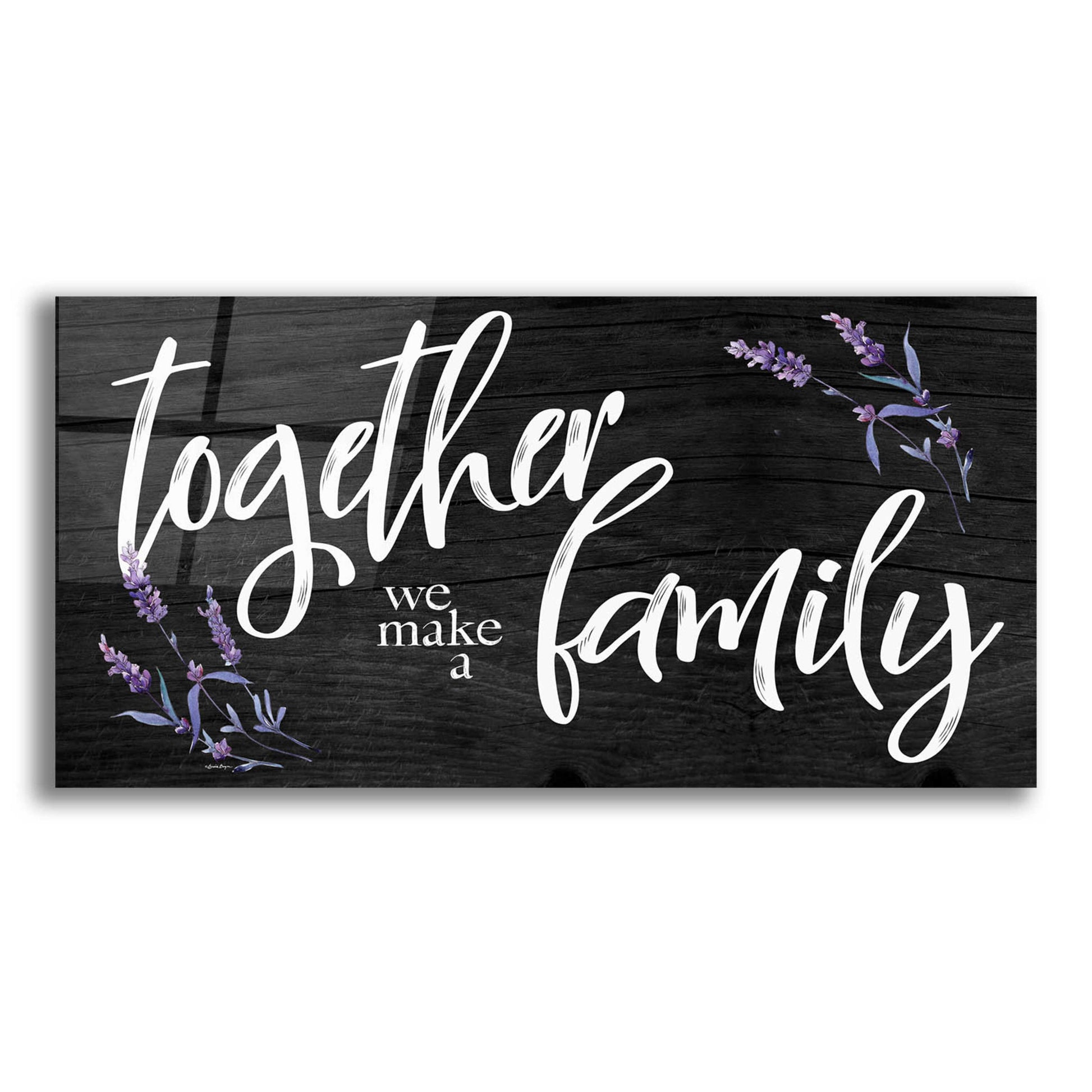 Epic Art 'Together We Make a Family     ' by Susie Boyer, Acrylic Glass Wall Art,24x12