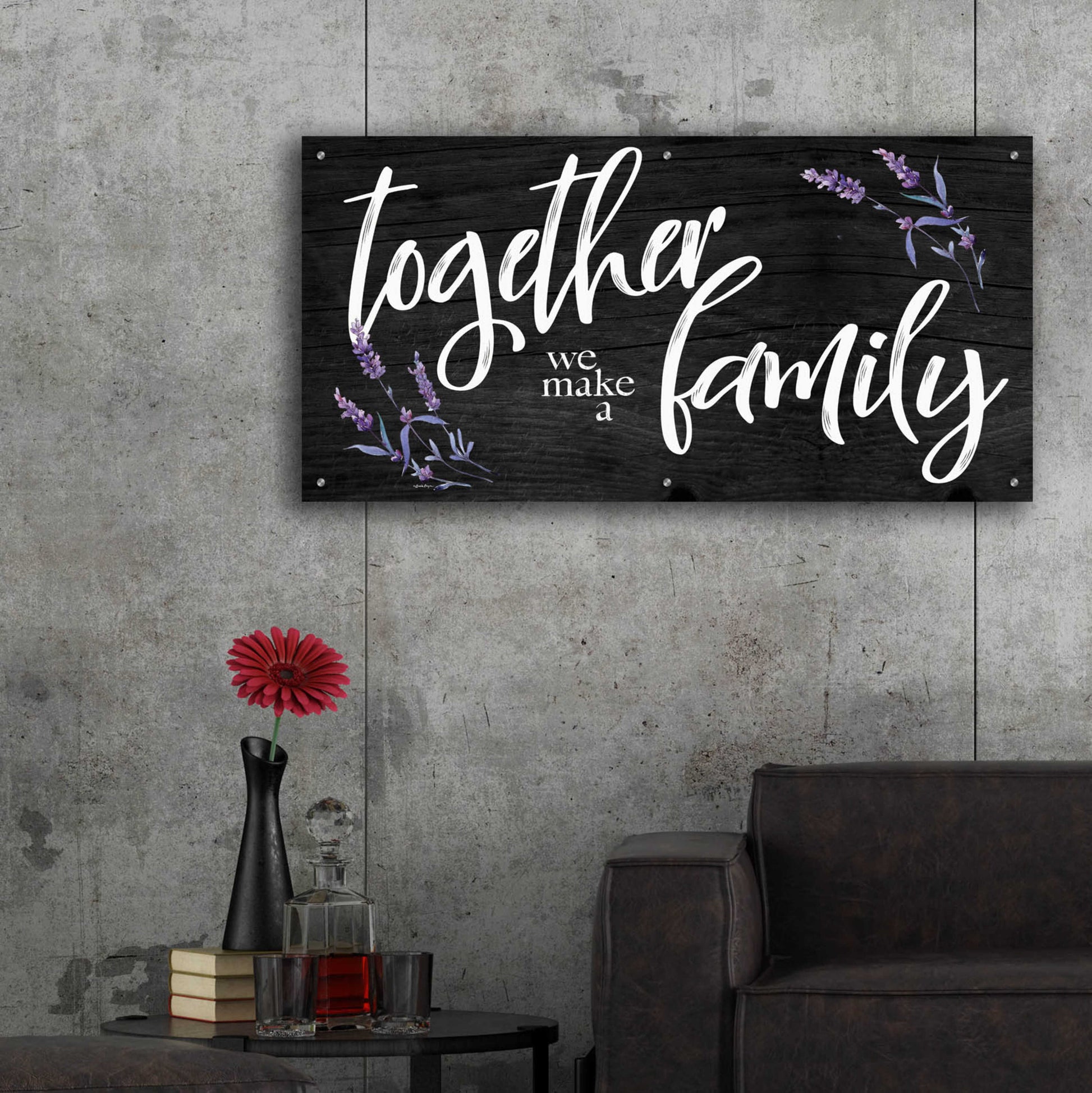 Epic Art 'Together We Make a Family     ' by Susie Boyer, Acrylic Glass Wall Art,48x24