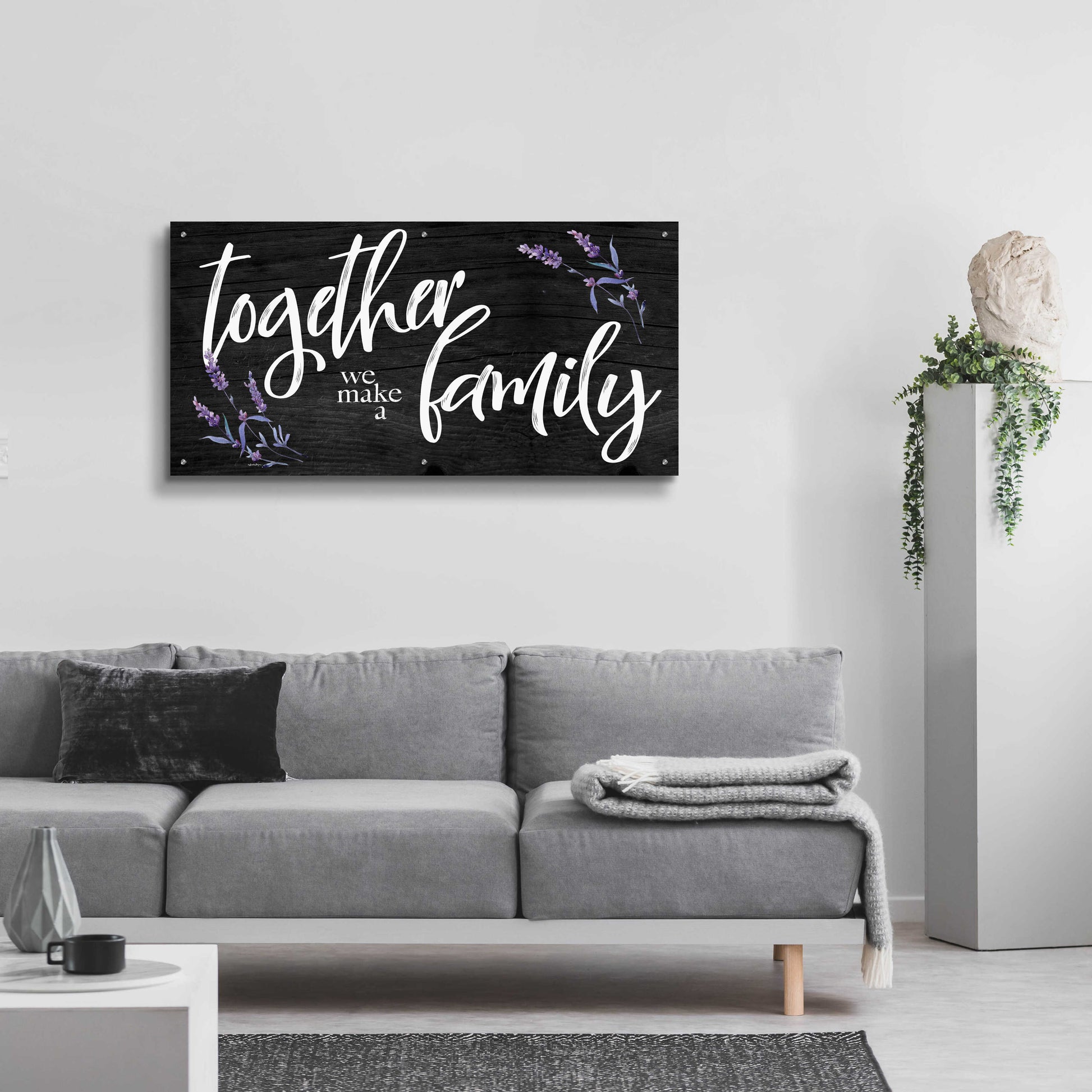 Epic Art 'Together We Make a Family     ' by Susie Boyer, Acrylic Glass Wall Art,48x24