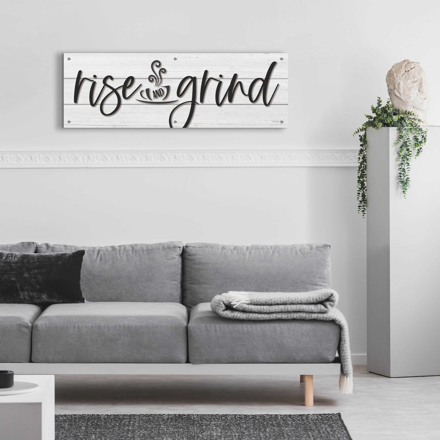 Epic Art 'Rise and Grind     ' by Susie Boyer, Acrylic Glass Wall Art,48x16