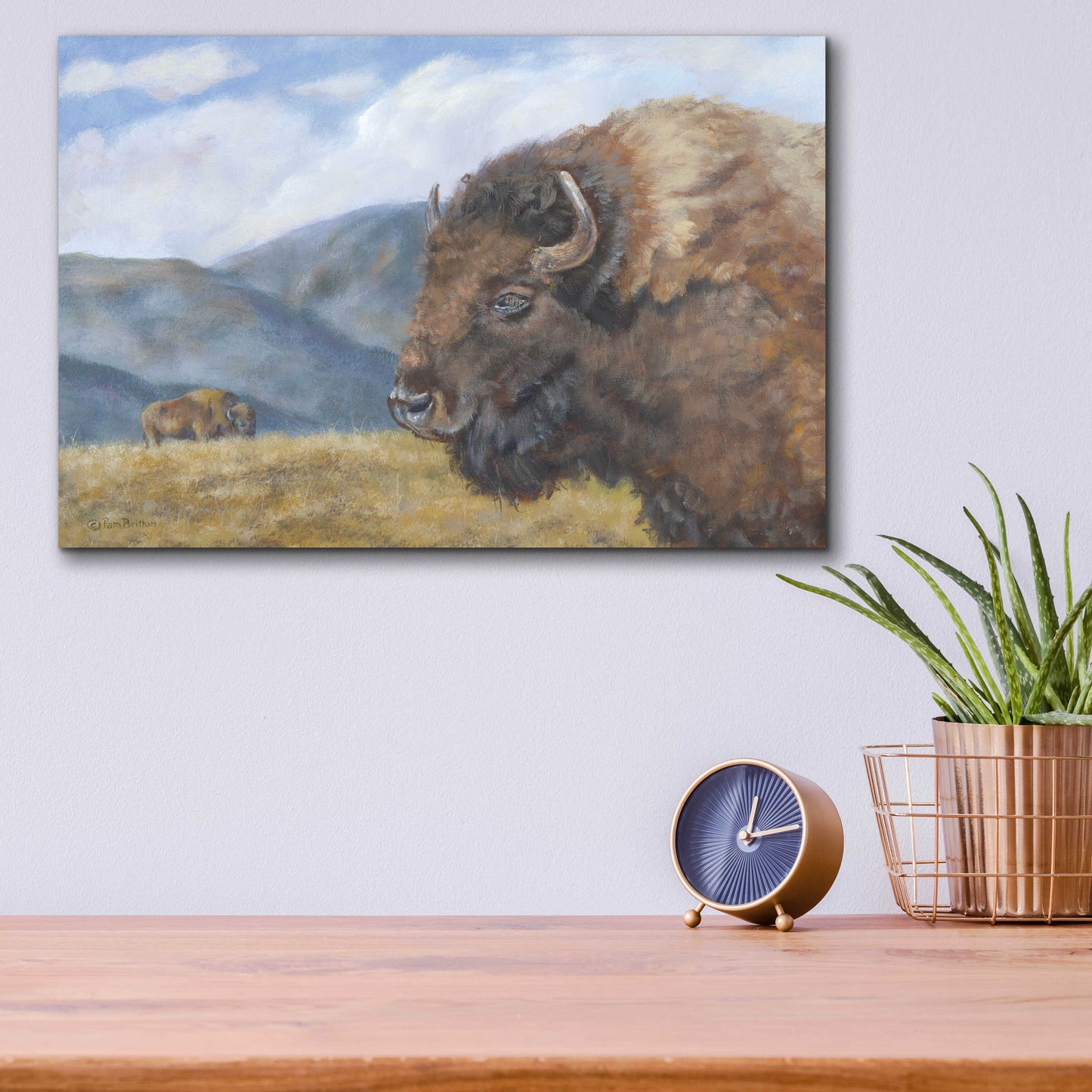 Epic Art 'Yellowstone Kings   ' by Pam Britton, Acrylic Glass Wall Art,16x12