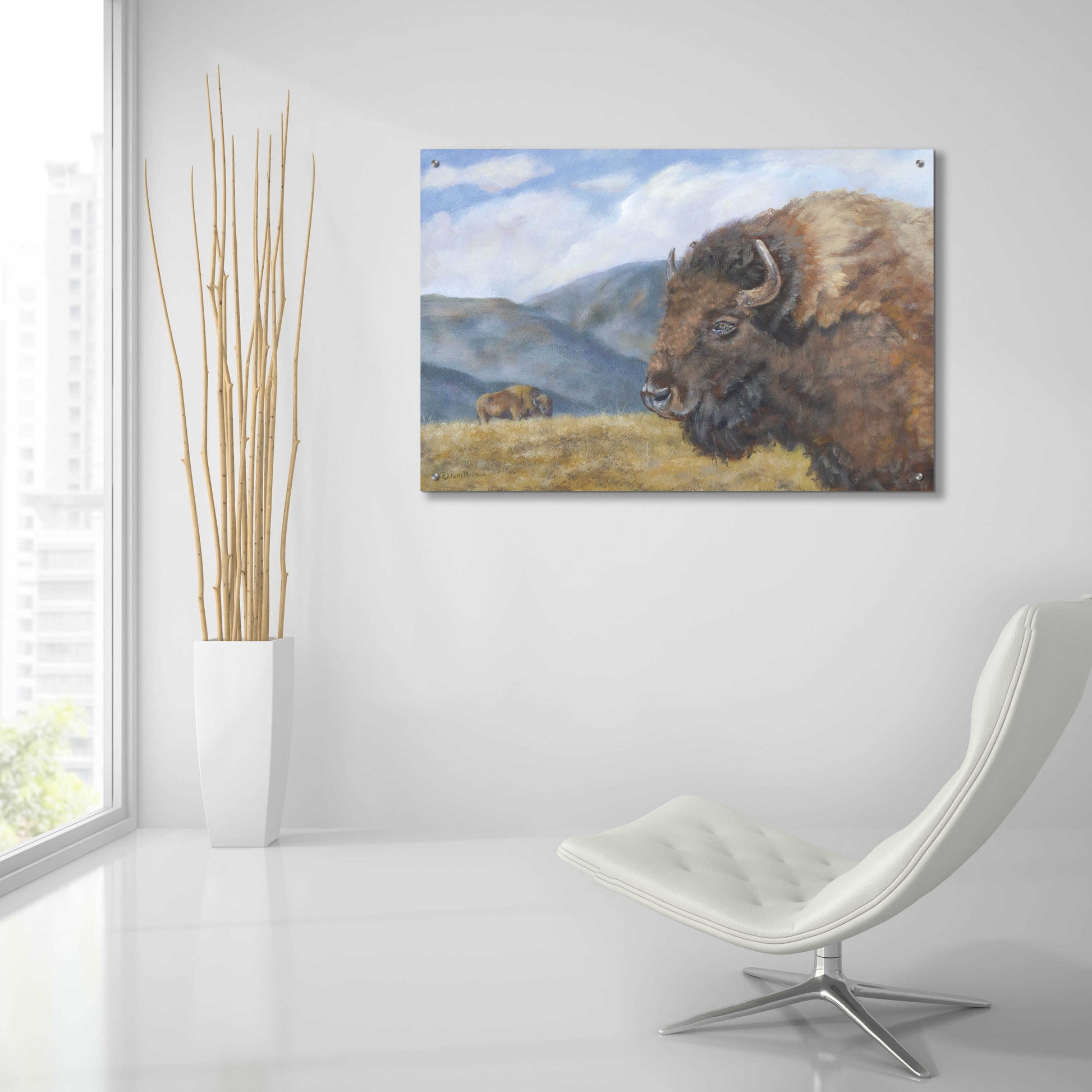 Epic Art 'Yellowstone Kings   ' by Pam Britton, Acrylic Glass Wall Art,36x24