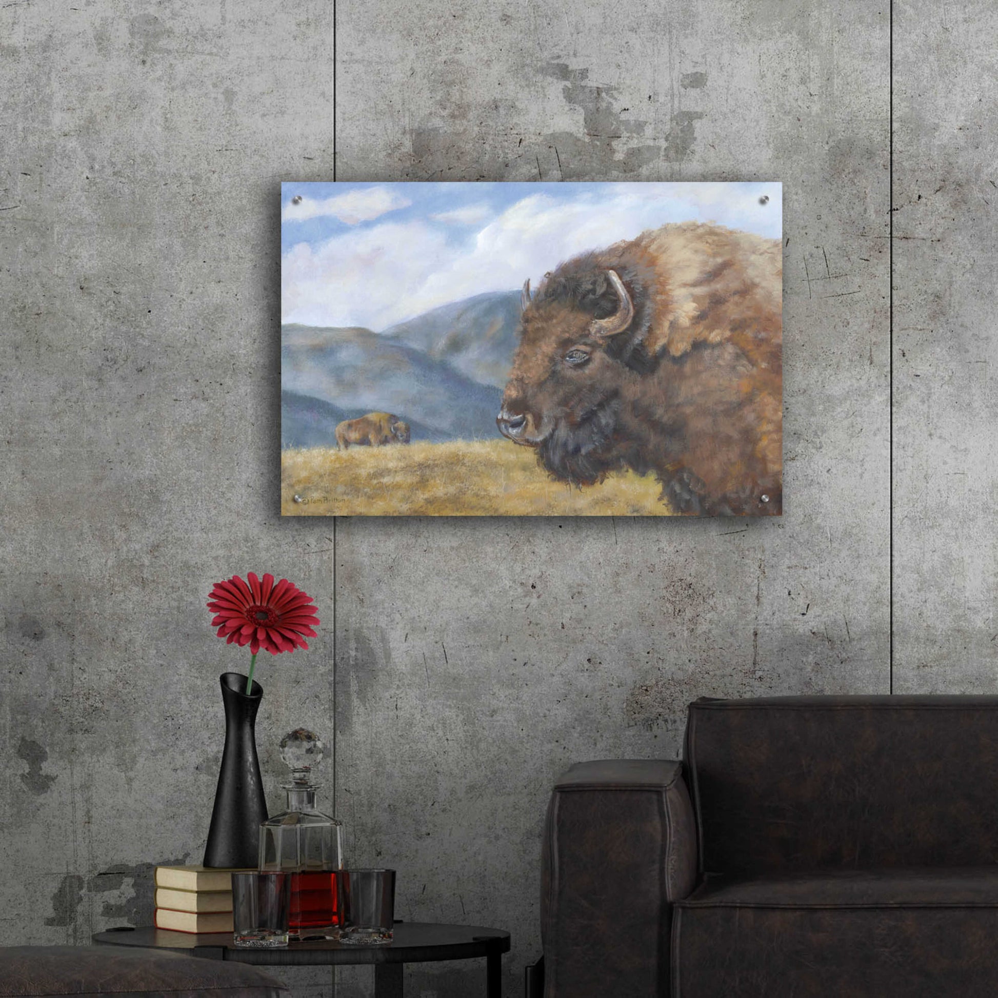 Epic Art 'Yellowstone Kings   ' by Pam Britton, Acrylic Glass Wall Art,36x24