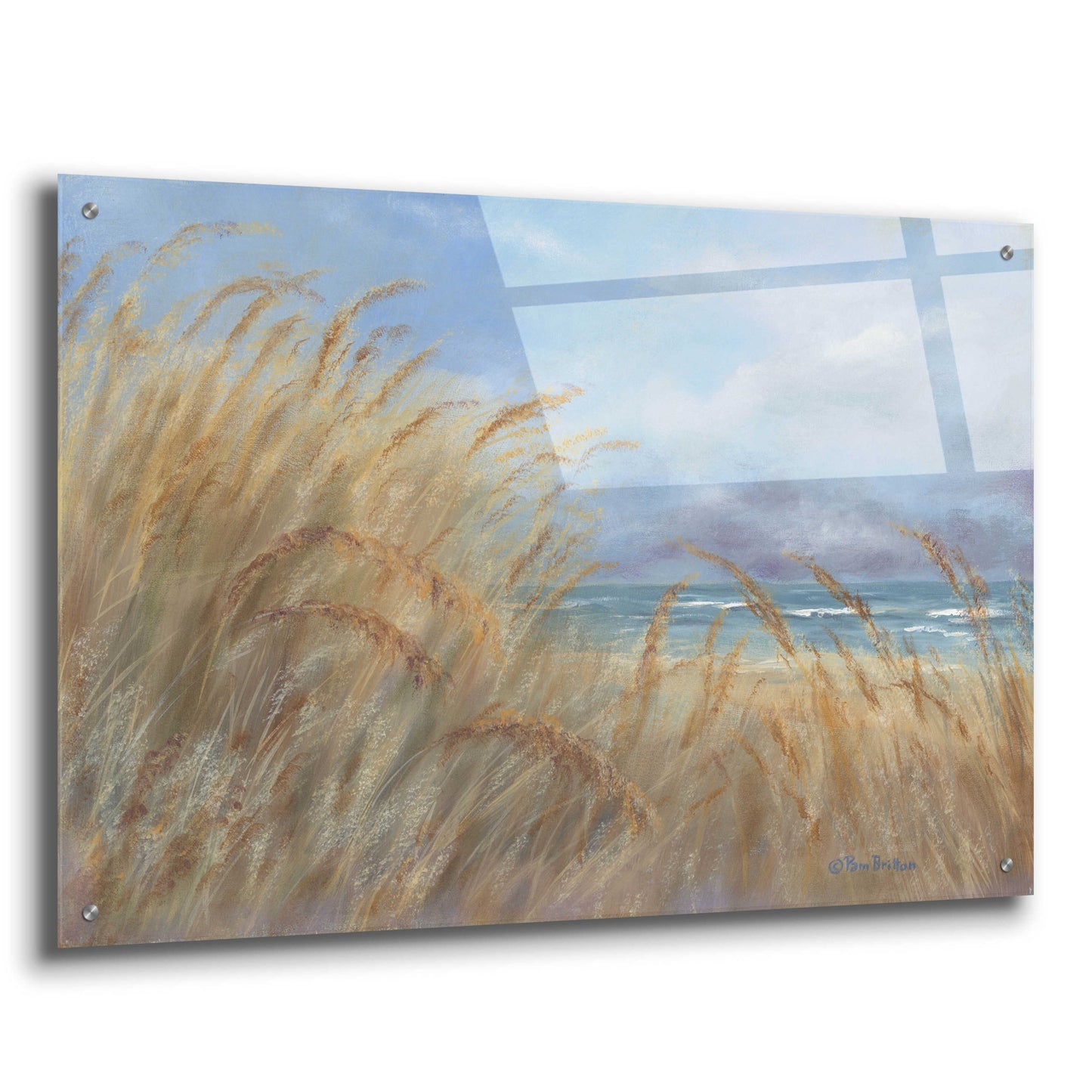 Epic Art 'Windy Day at the Shore    ' by Pam Britton, Acrylic Glass Wall Art,36x24