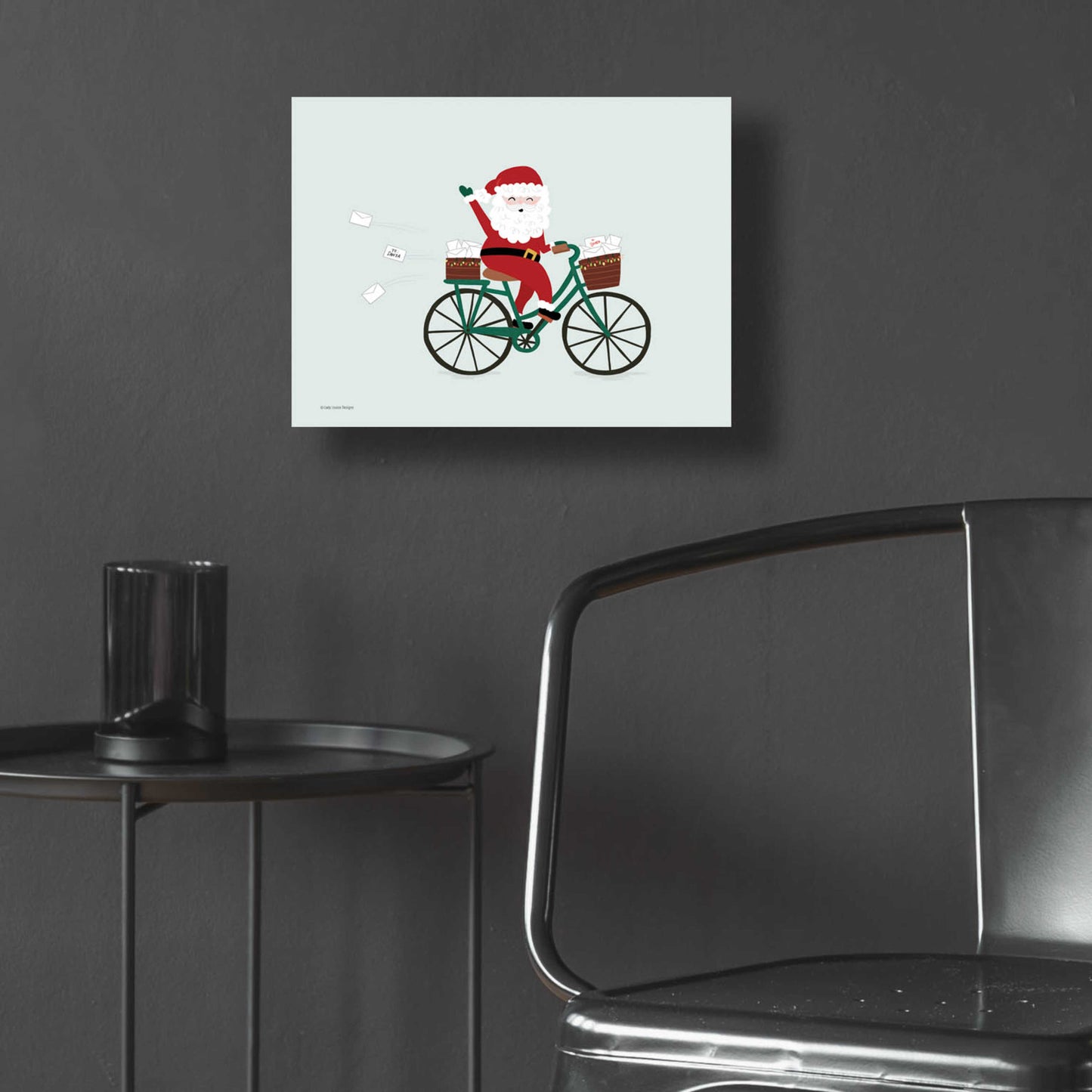 Epic Art 'Santa Bike' by Lady Louise Designs, Acrylic Glass Wall Art,16x12