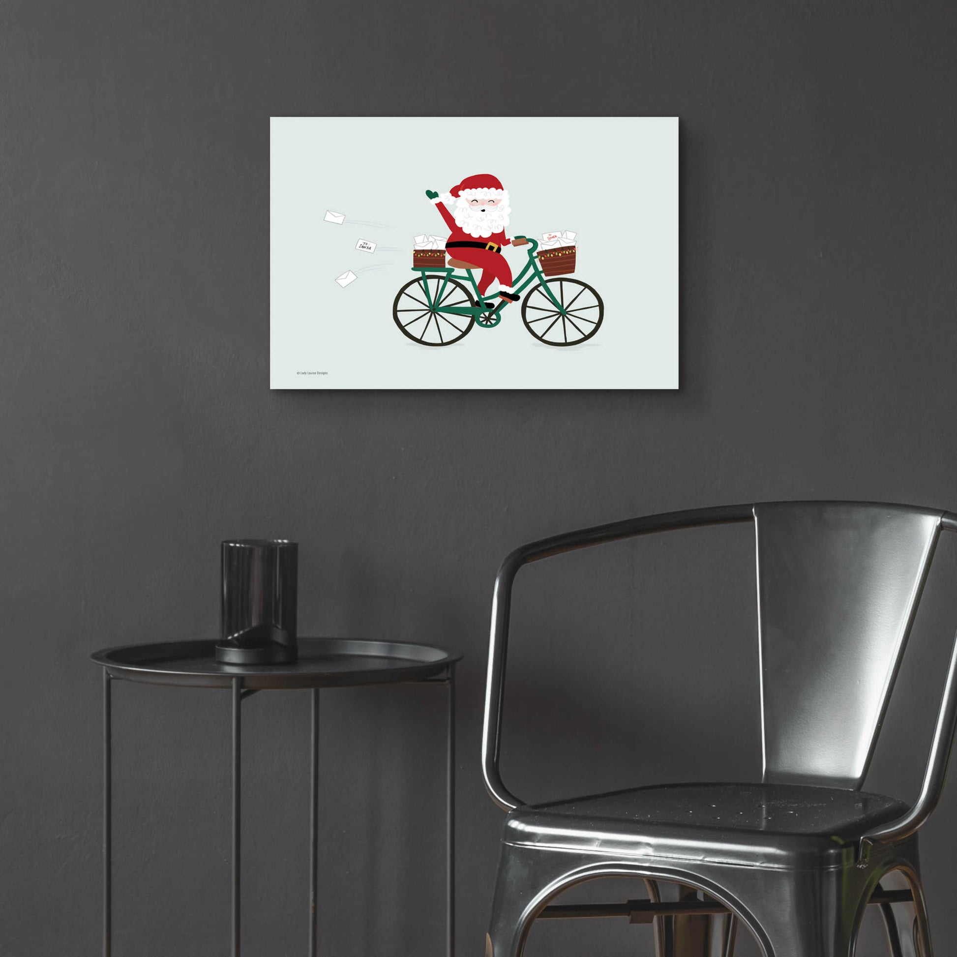 Epic Art 'Santa Bike' by Lady Louise Designs, Acrylic Glass Wall Art,24x16