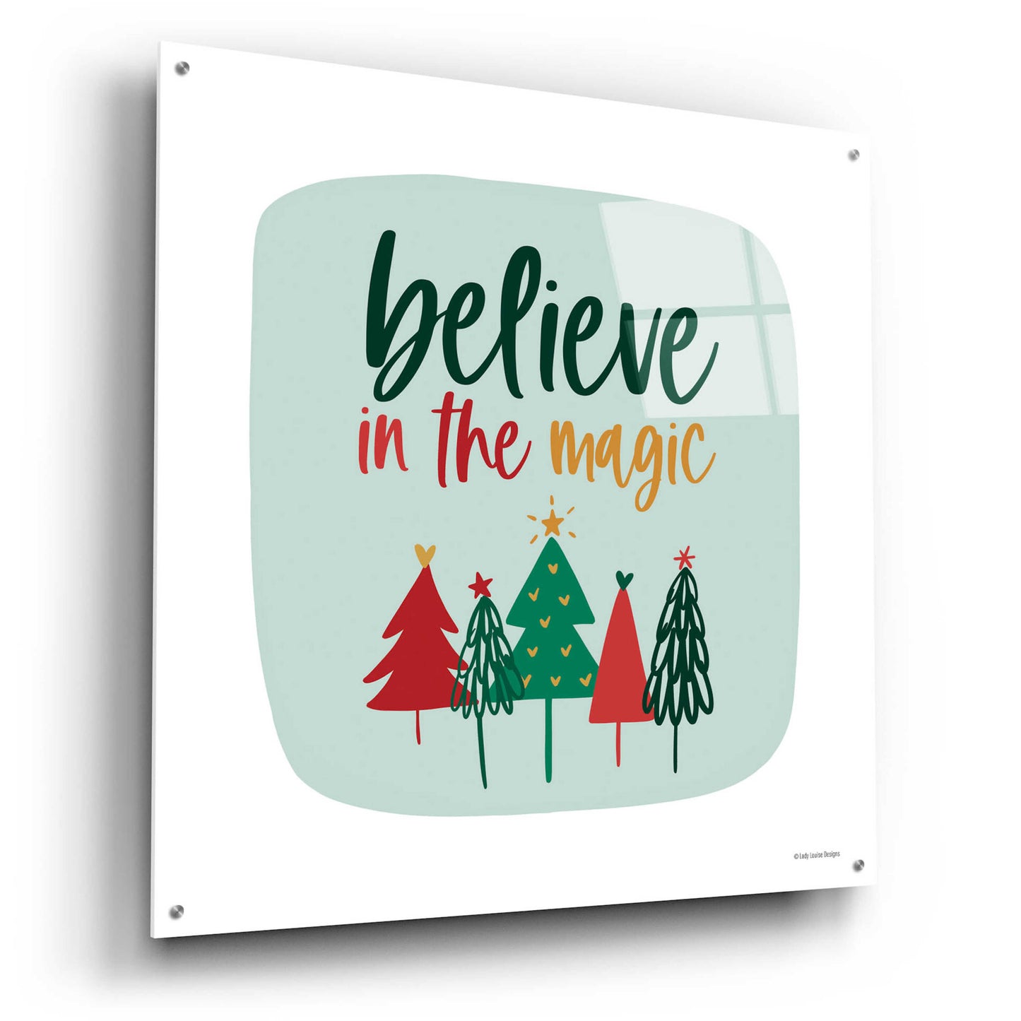 Epic Art 'Believe in the Magic' by Lady Louise Designs, Acrylic Glass Wall Art,36x36