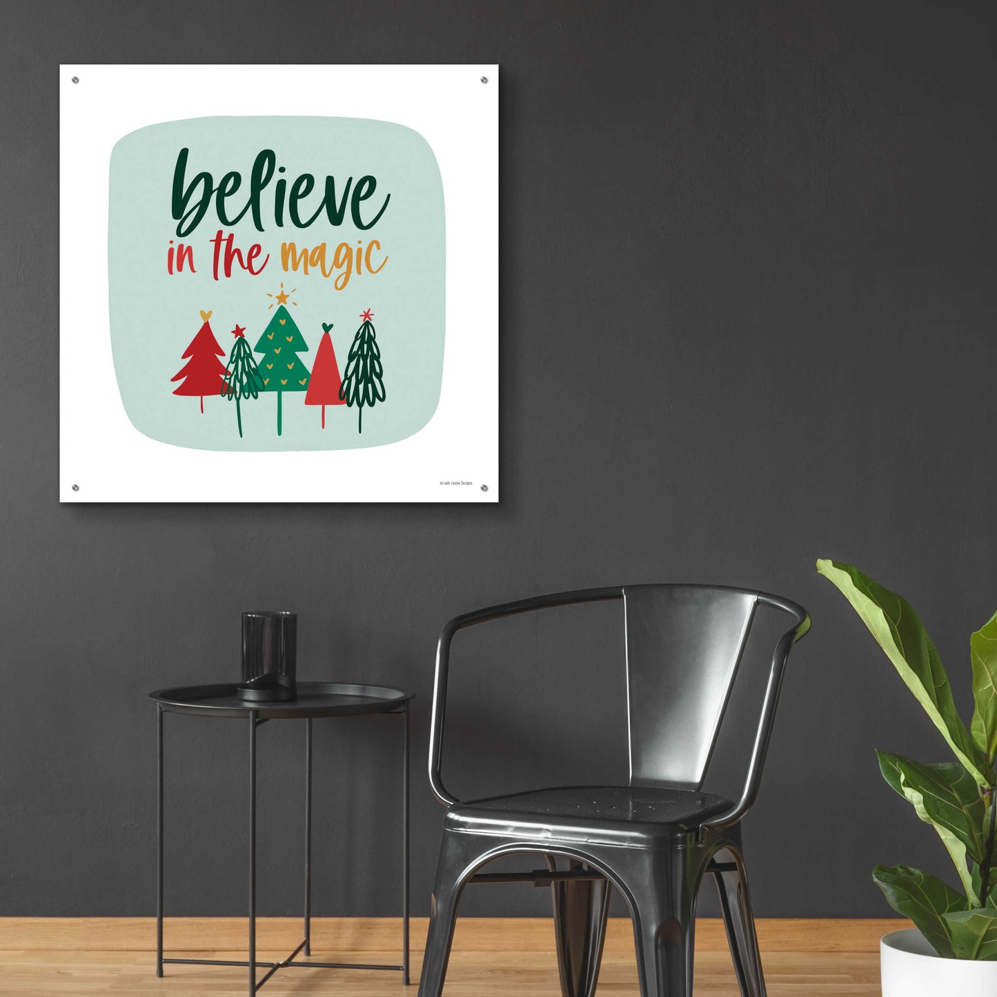 Epic Art 'Believe in the Magic' by Lady Louise Designs, Acrylic Glass Wall Art,36x36