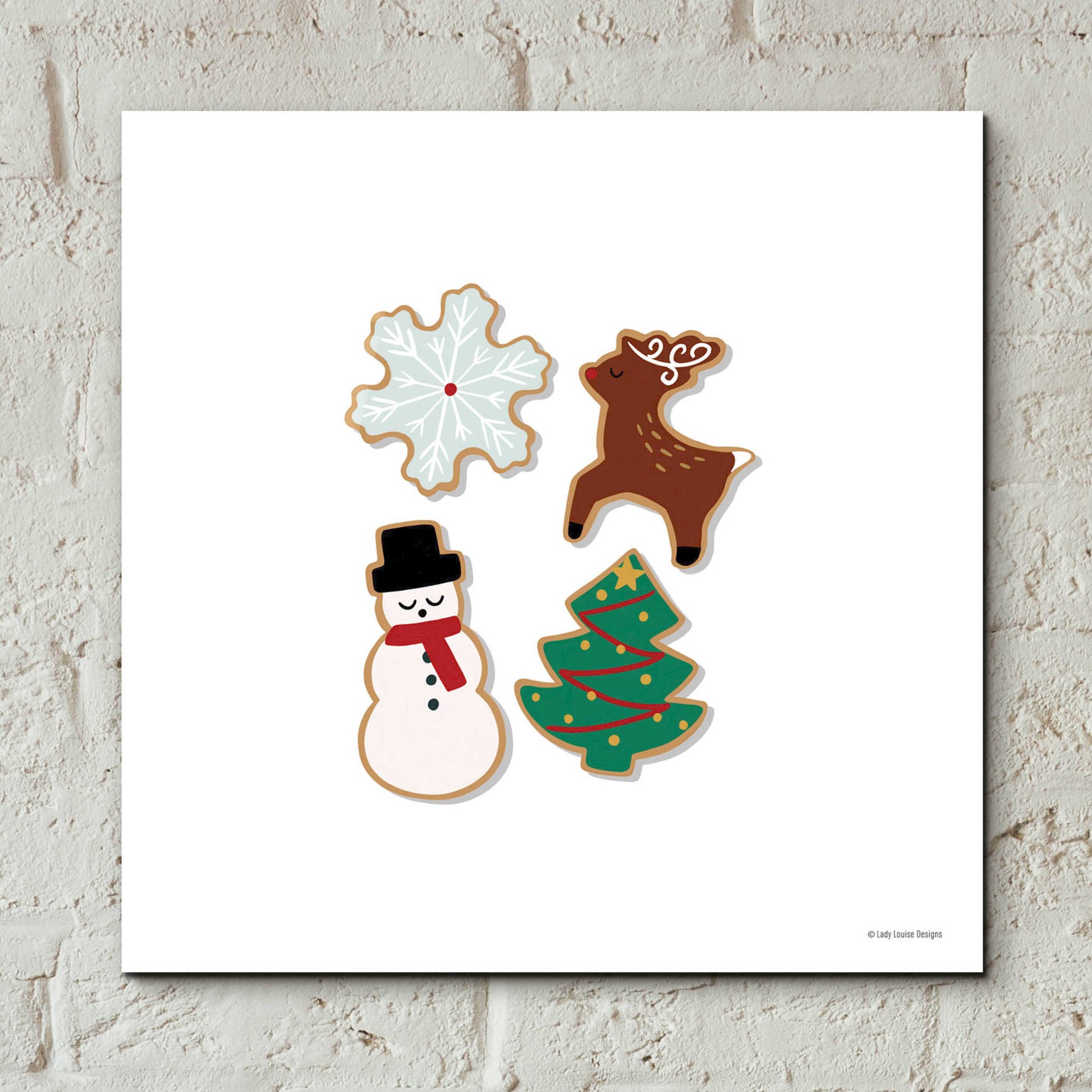 Epic Art 'Christmas Cookies' by Lady Louise Designs, Acrylic Glass Wall Art,12x12