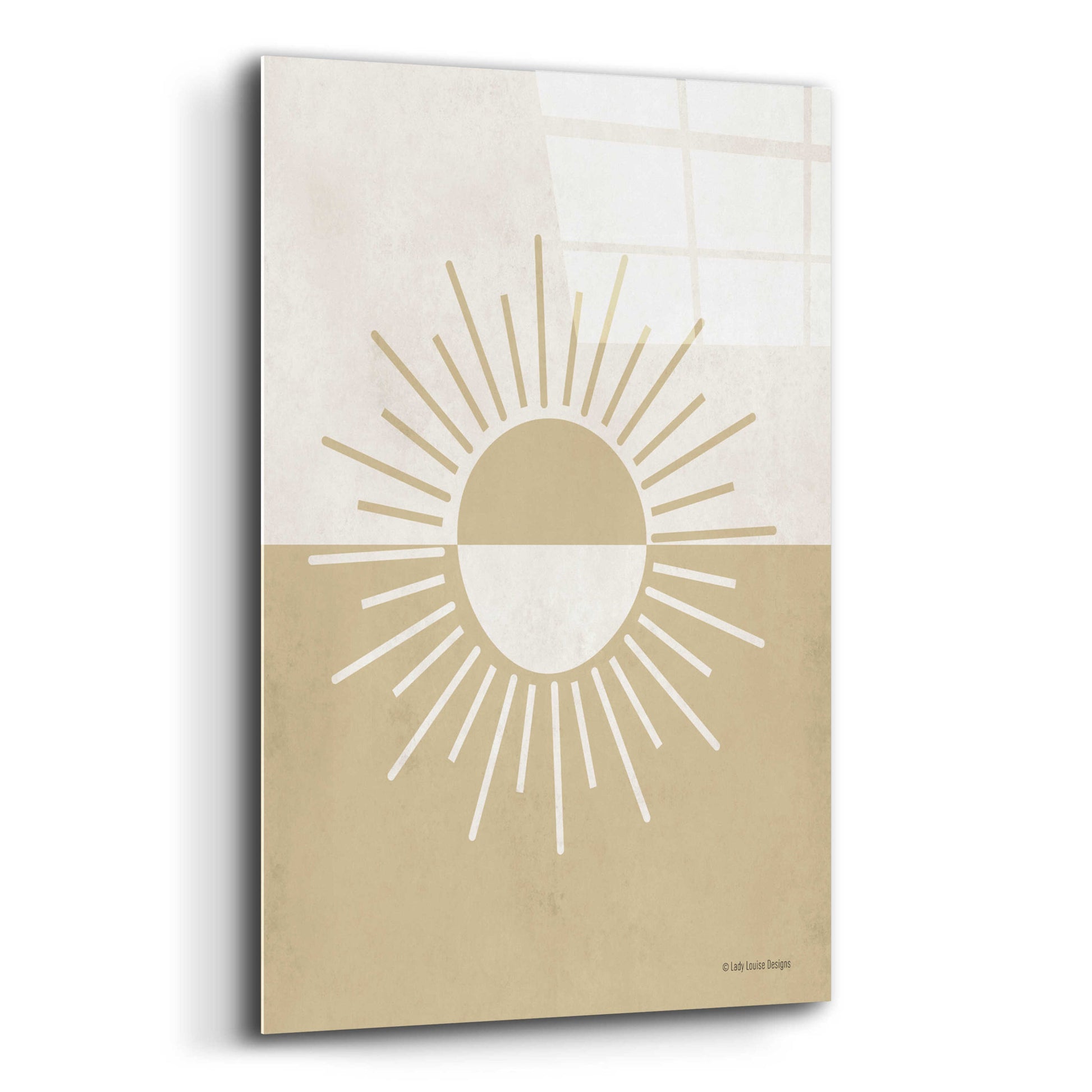 Epic Art 'Neutral Nursery Half Sun    ' by Lady Louise Designs, Acrylic Glass Wall Art,12x16