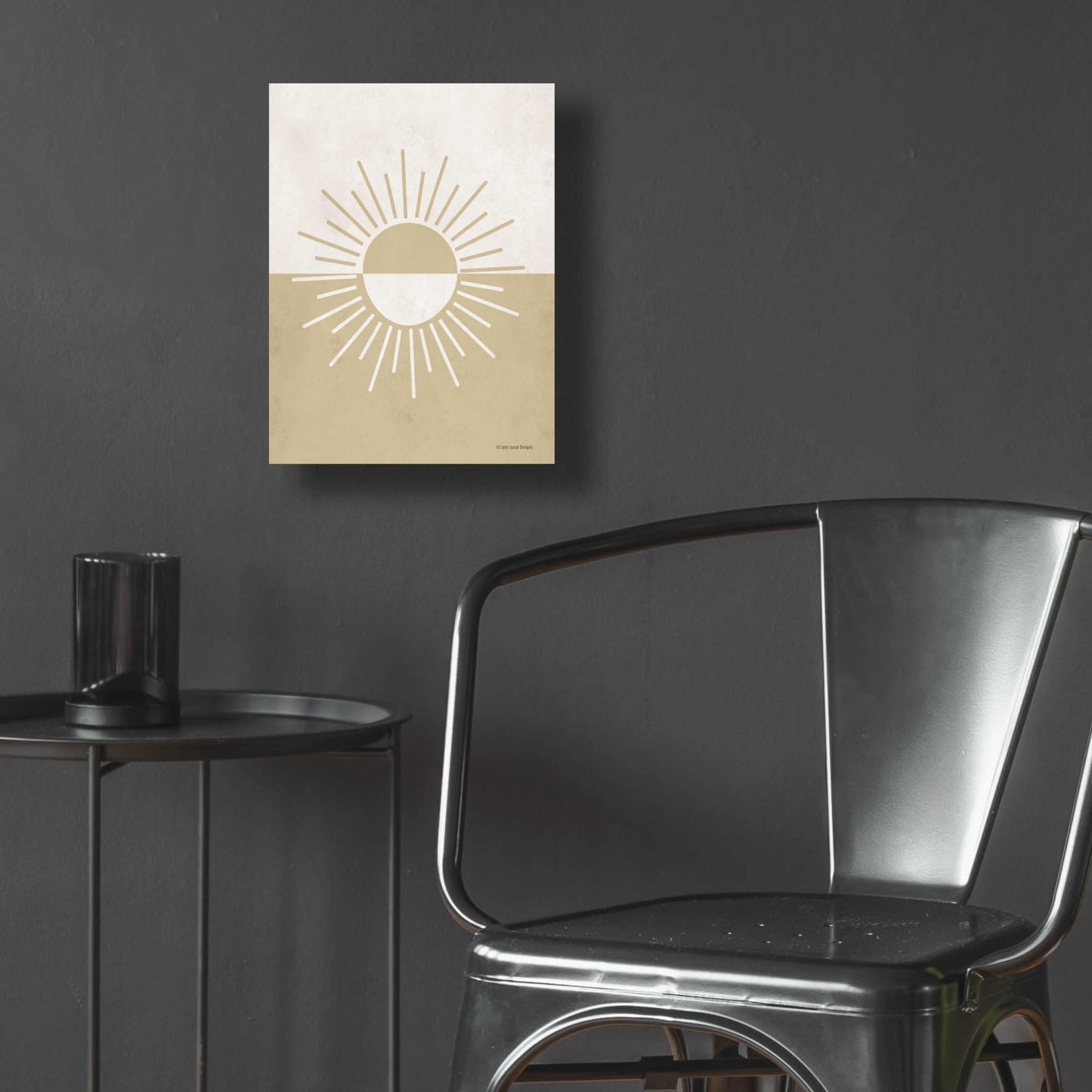 Epic Art 'Neutral Nursery Half Sun    ' by Lady Louise Designs, Acrylic Glass Wall Art,12x16