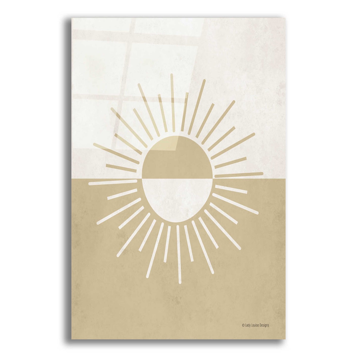 Epic Art 'Neutral Nursery Half Sun    ' by Lady Louise Designs, Acrylic Glass Wall Art,12x16