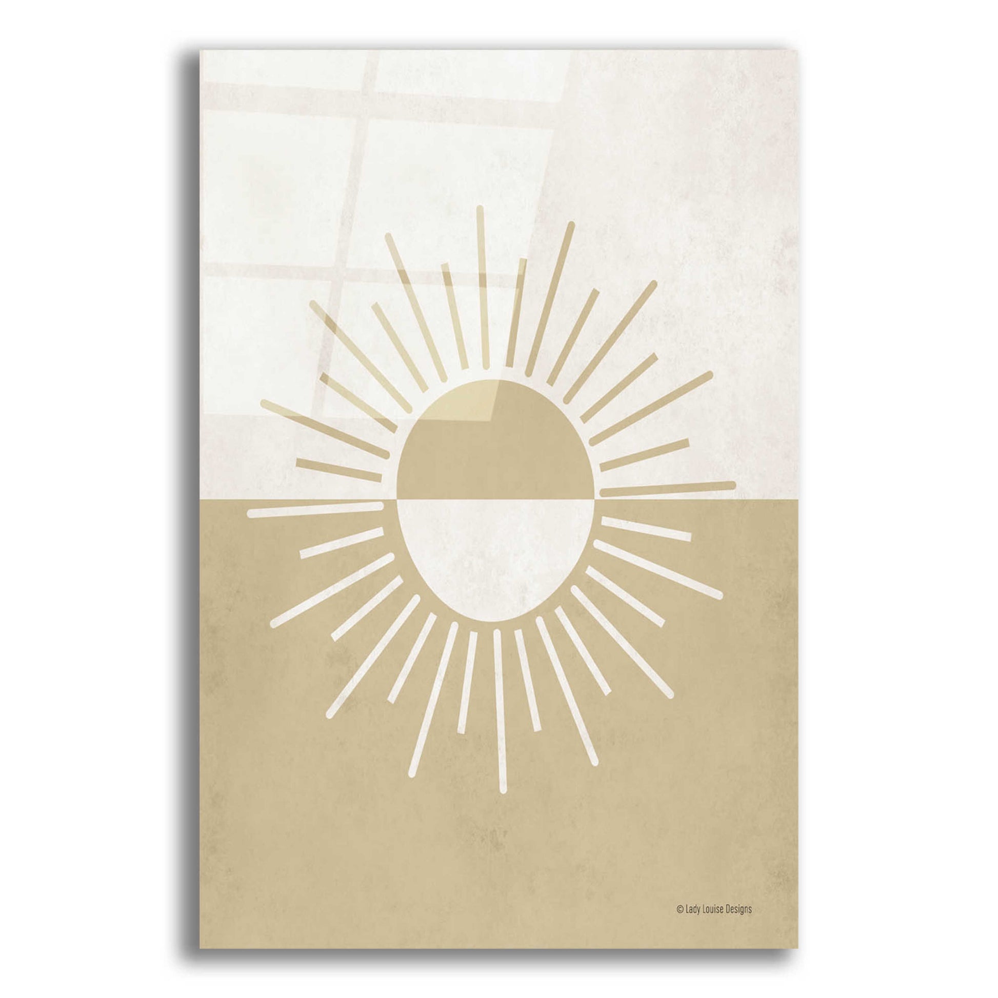 Epic Art 'Neutral Nursery Half Sun    ' by Lady Louise Designs, Acrylic Glass Wall Art,12x16