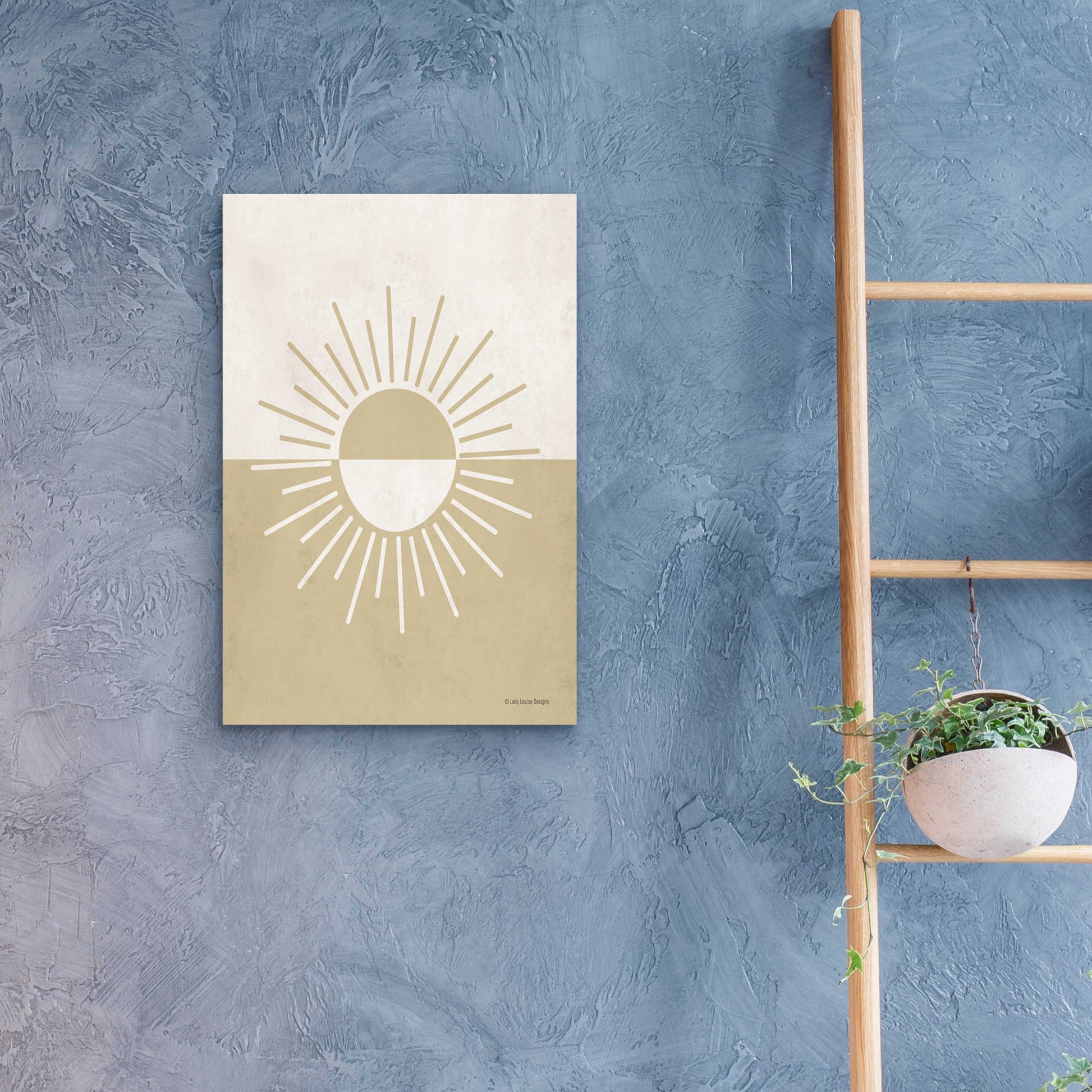 Epic Art 'Neutral Nursery Half Sun    ' by Lady Louise Designs, Acrylic Glass Wall Art,16x24