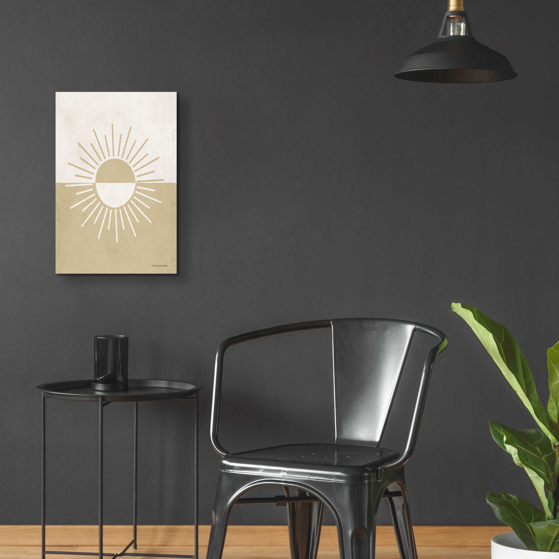 Epic Art 'Neutral Nursery Half Sun    ' by Lady Louise Designs, Acrylic Glass Wall Art,16x24