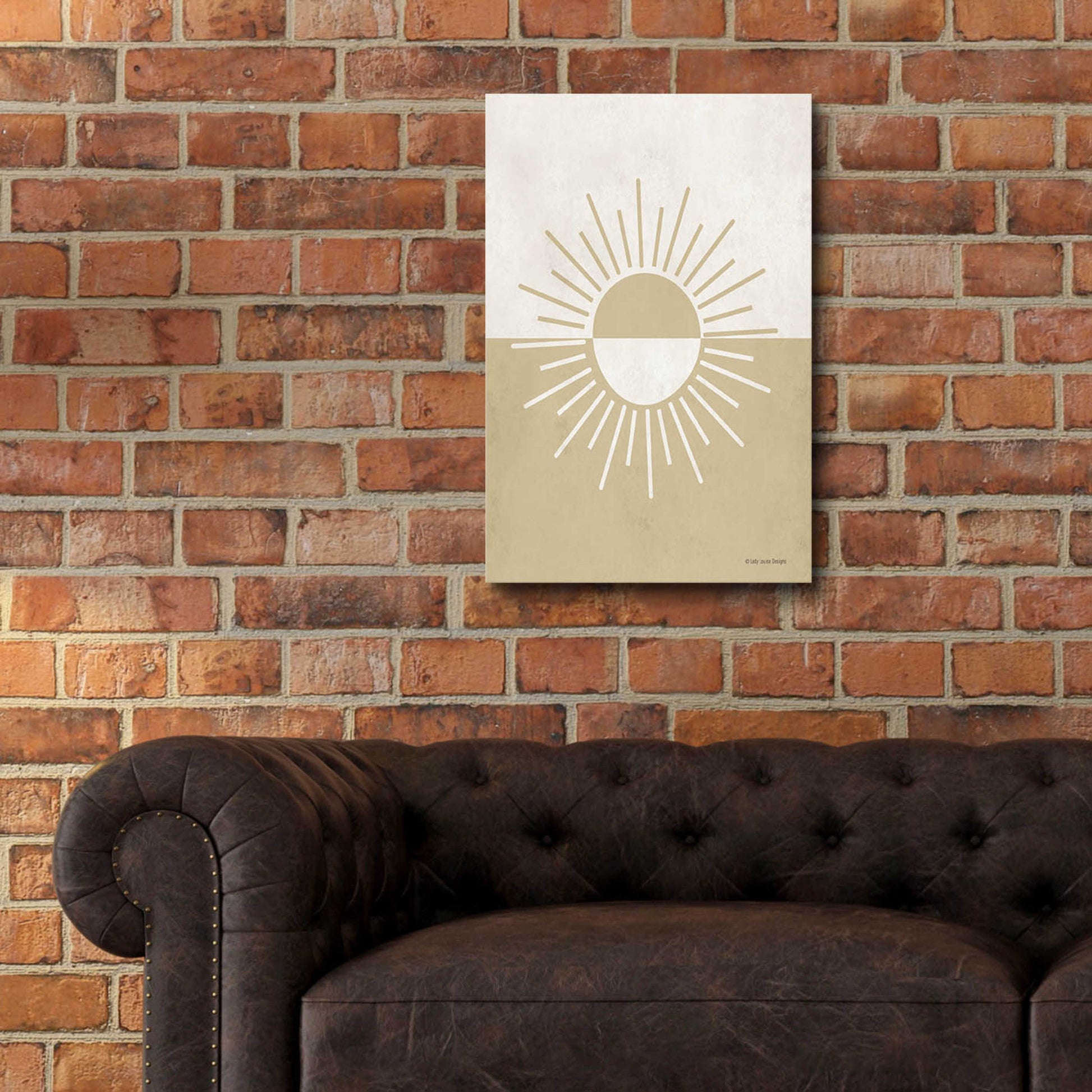 Epic Art 'Neutral Nursery Half Sun    ' by Lady Louise Designs, Acrylic Glass Wall Art,16x24