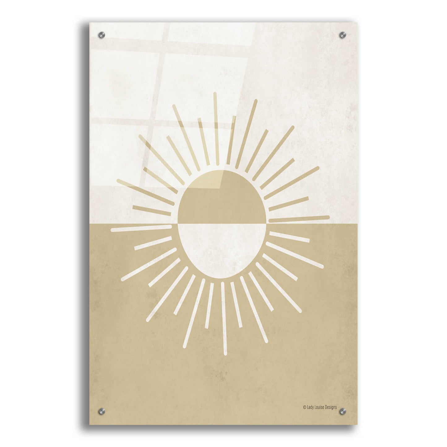 Epic Art 'Neutral Nursery Half Sun    ' by Lady Louise Designs, Acrylic Glass Wall Art,24x36