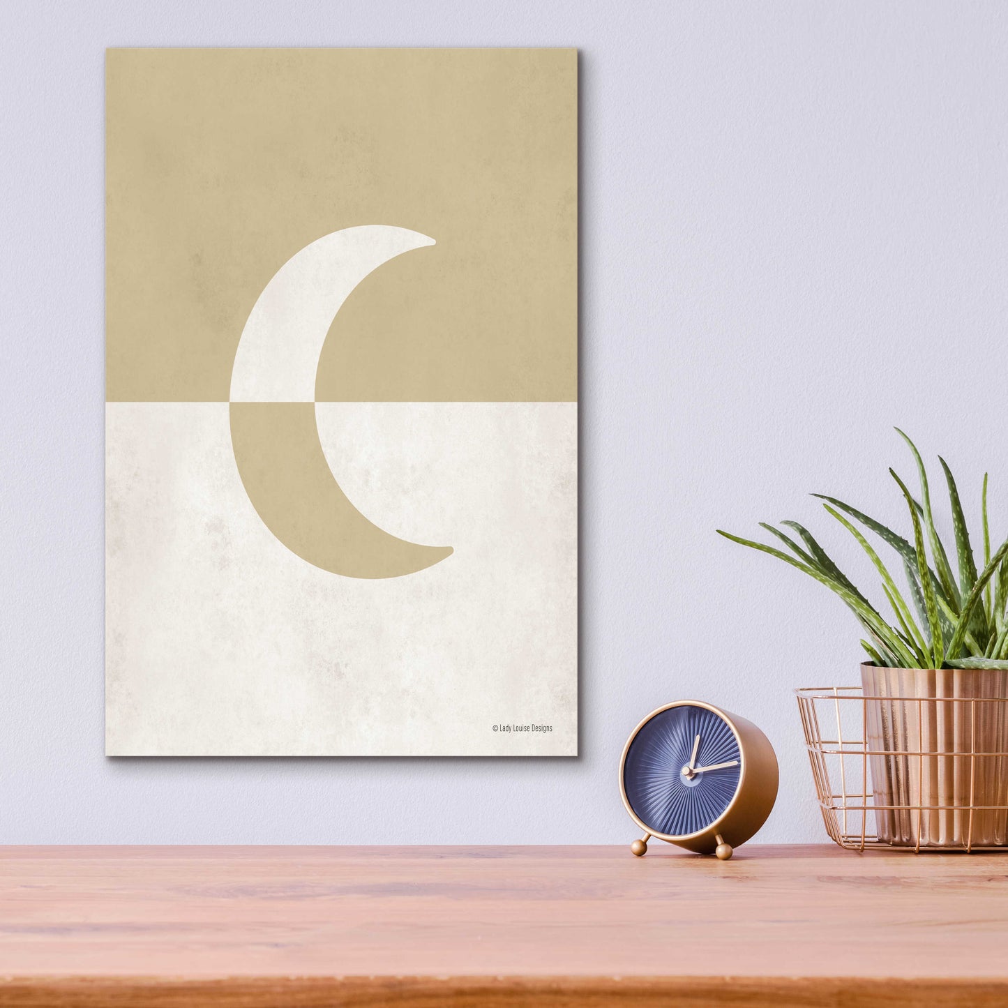 Epic Art 'Neutral Nursery Half Moon    ' by Lady Louise Designs, Acrylic Glass Wall Art,12x16