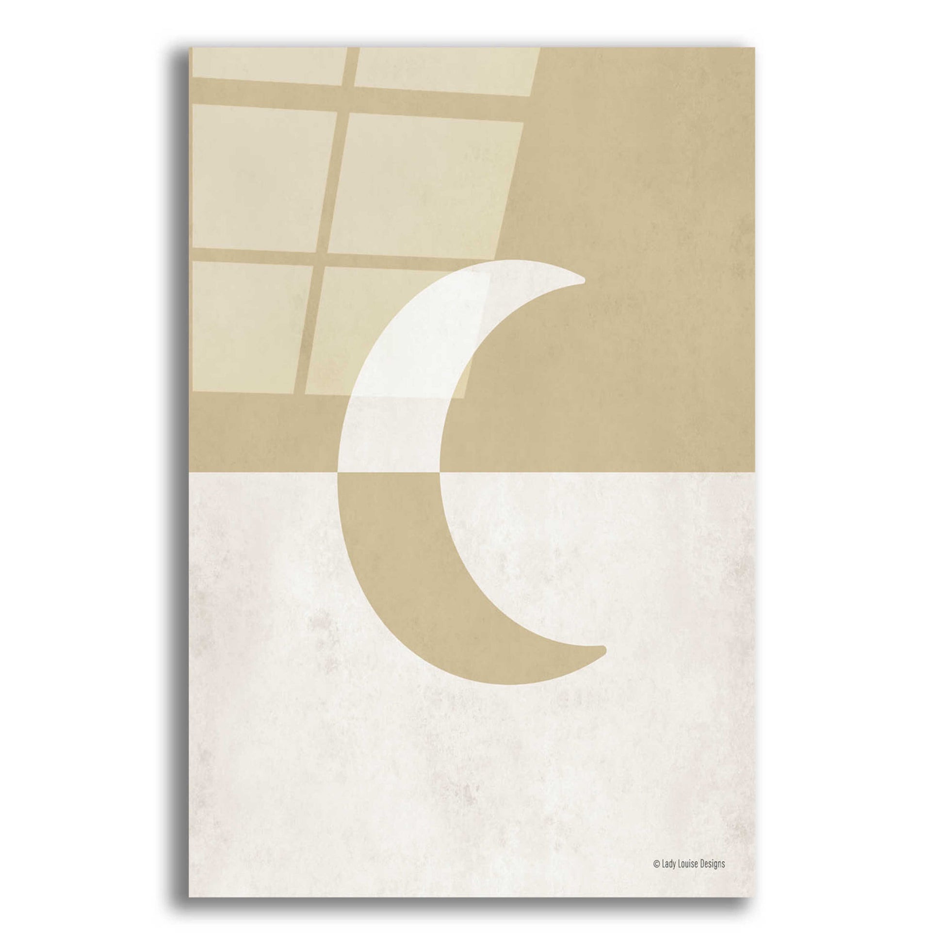 Epic Art 'Neutral Nursery Half Moon    ' by Lady Louise Designs, Acrylic Glass Wall Art,12x16