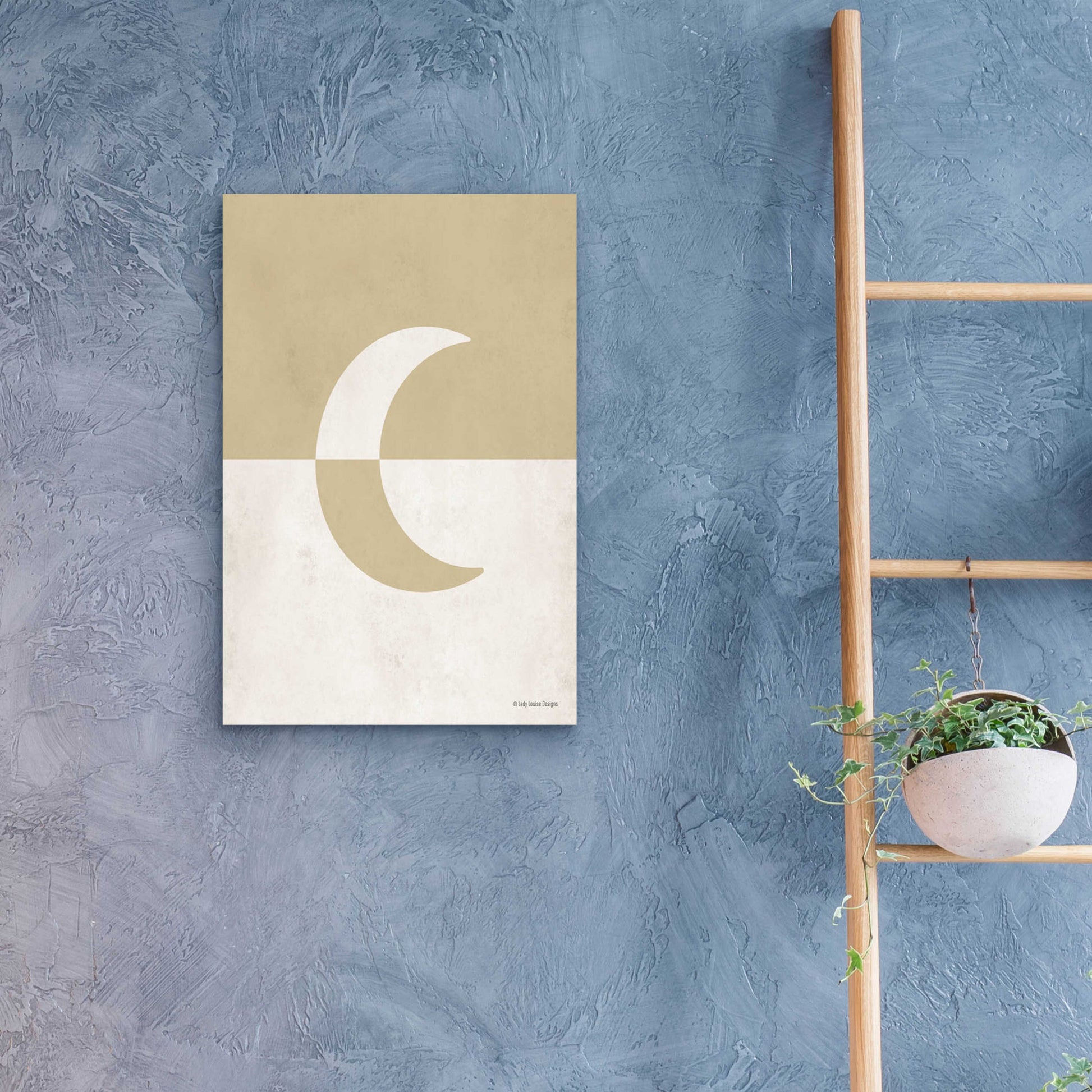 Epic Art 'Neutral Nursery Half Moon    ' by Lady Louise Designs, Acrylic Glass Wall Art,16x24