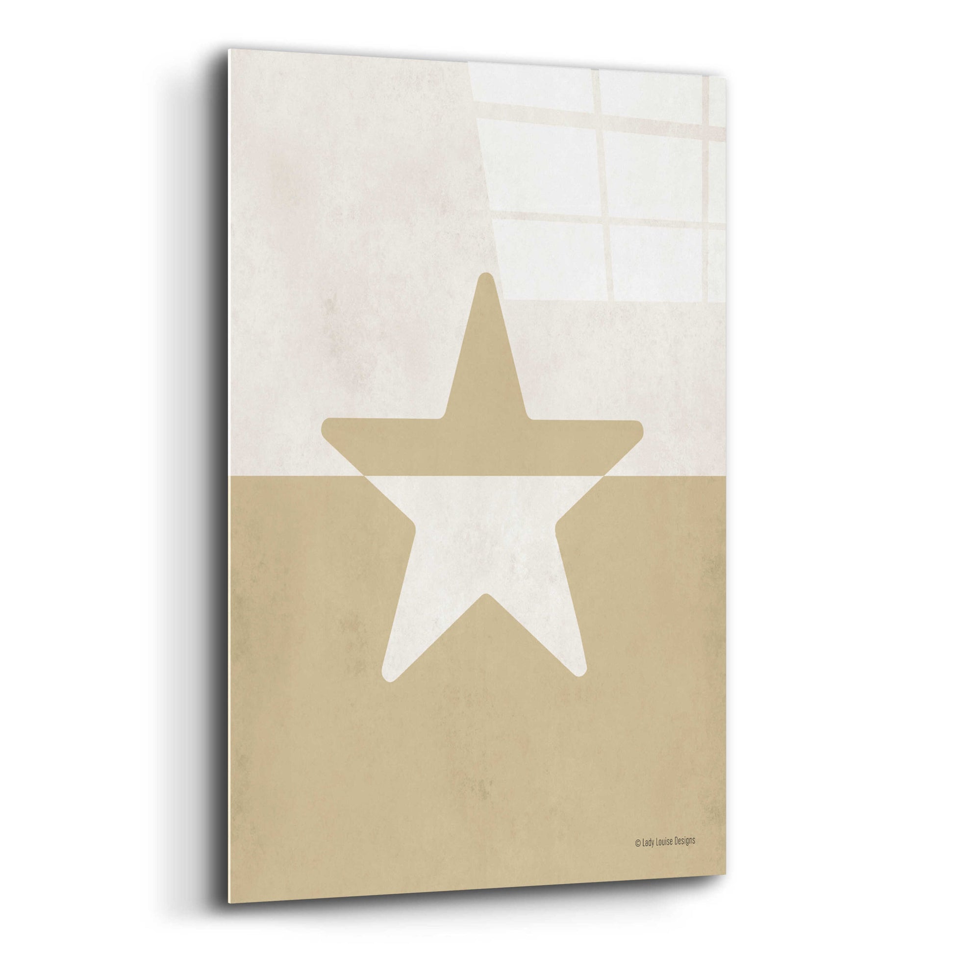 Epic Art 'Neutral Nursery Half Star    ' by Lady Louise Designs, Acrylic Glass Wall Art,12x16