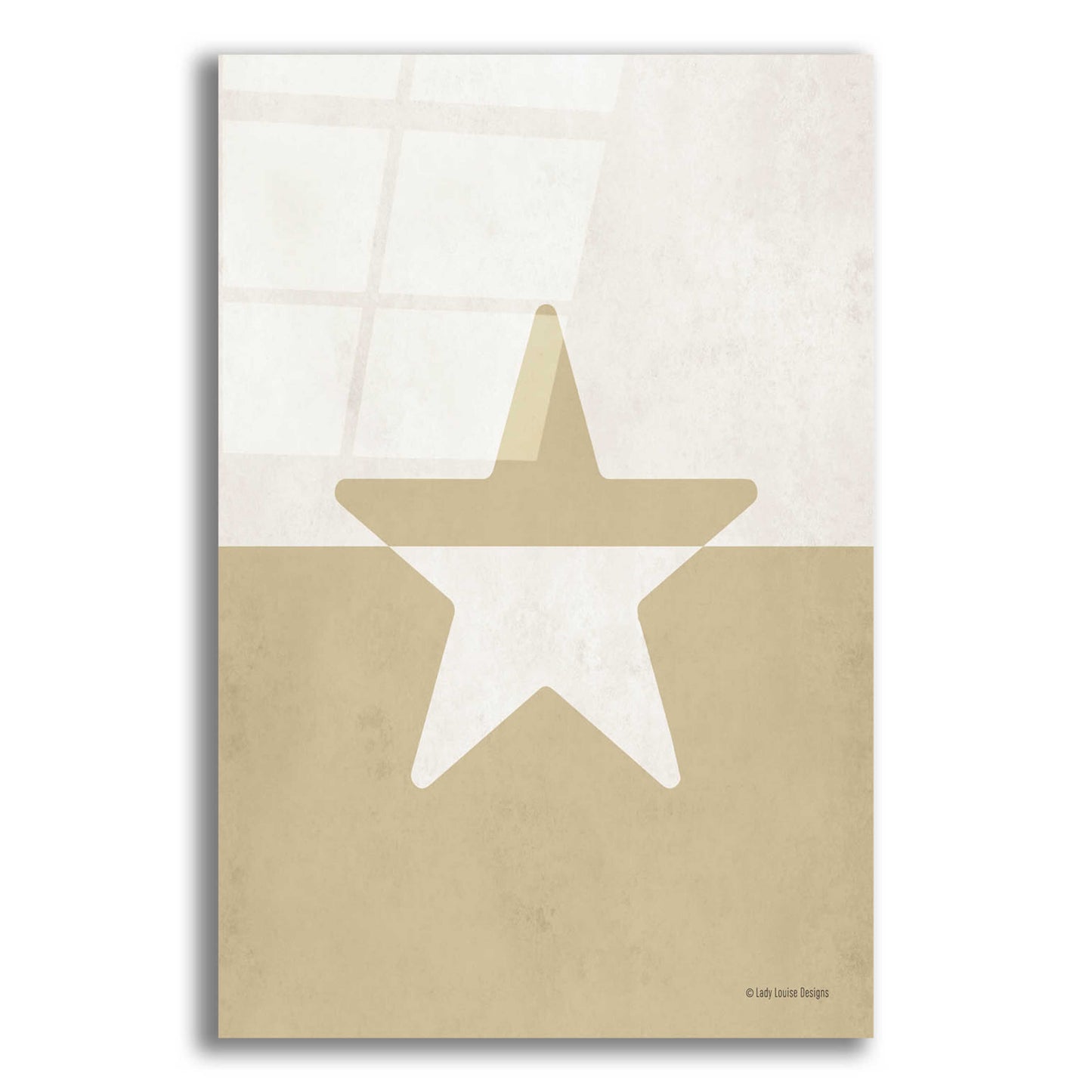 Epic Art 'Neutral Nursery Half Star    ' by Lady Louise Designs, Acrylic Glass Wall Art,12x16