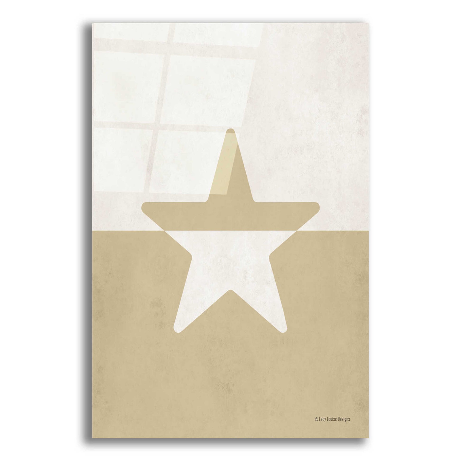 Epic Art 'Neutral Nursery Half Star    ' by Lady Louise Designs, Acrylic Glass Wall Art,12x16