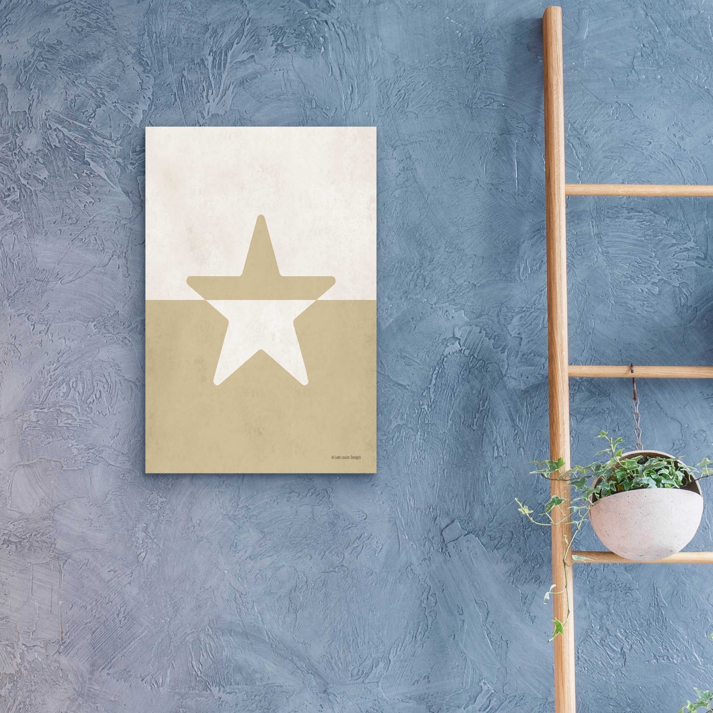 Epic Art 'Neutral Nursery Half Star    ' by Lady Louise Designs, Acrylic Glass Wall Art,16x24