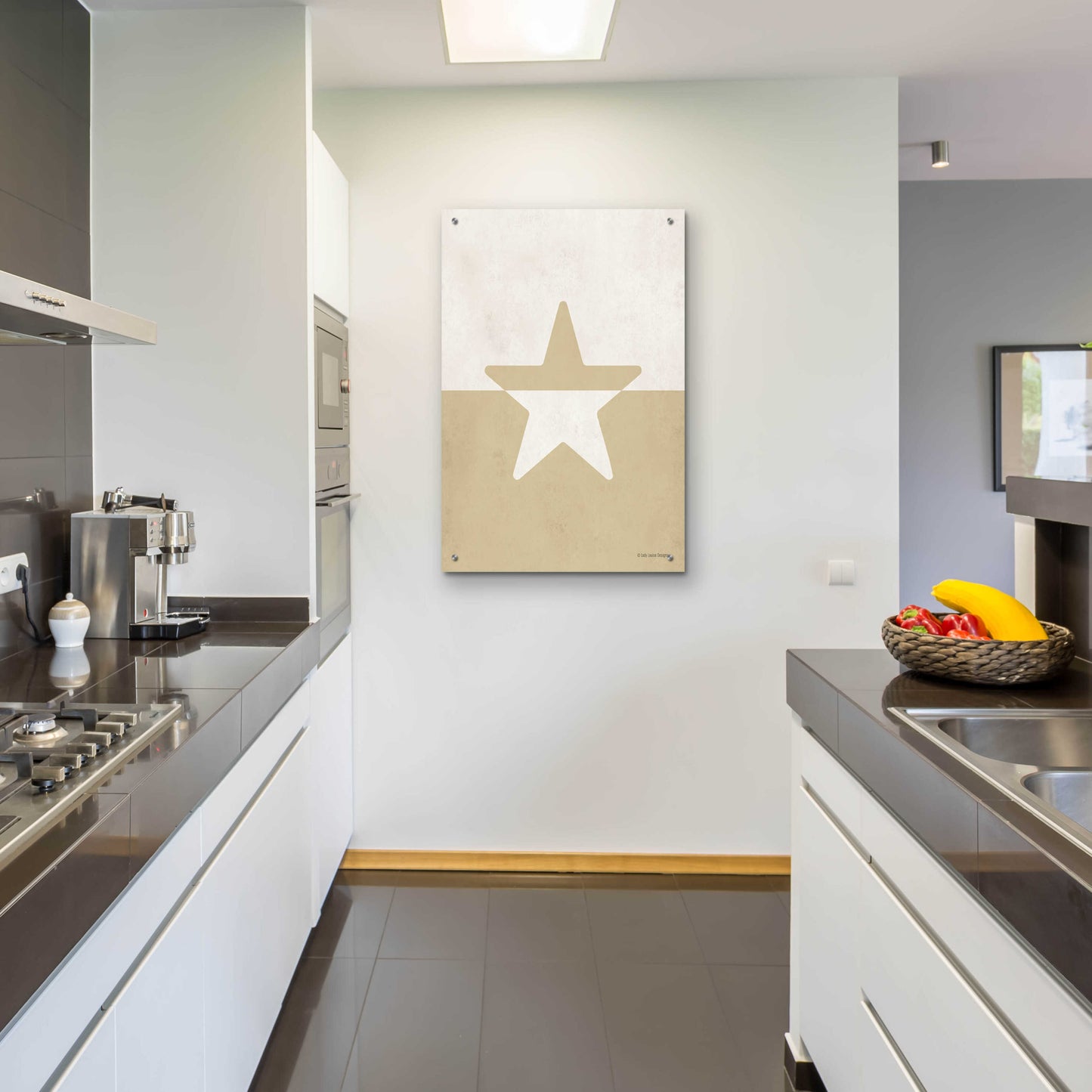 Epic Art 'Neutral Nursery Half Star    ' by Lady Louise Designs, Acrylic Glass Wall Art,24x36