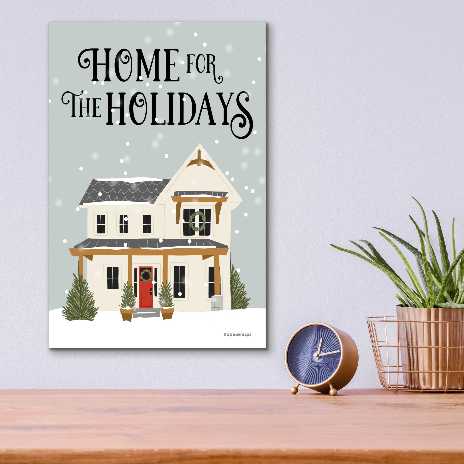 Epic Art 'Holiday House' by Lady Louise Designs, Acrylic Glass Wall Art,12x16