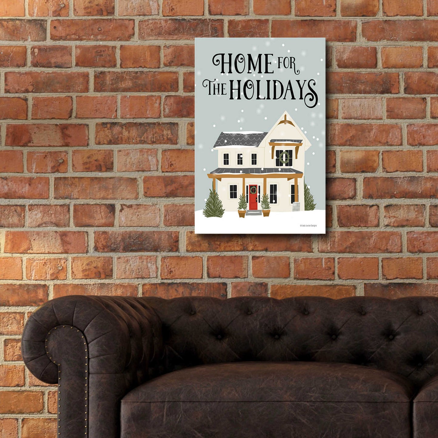 Epic Art 'Holiday House' by Lady Louise Designs, Acrylic Glass Wall Art,16x24