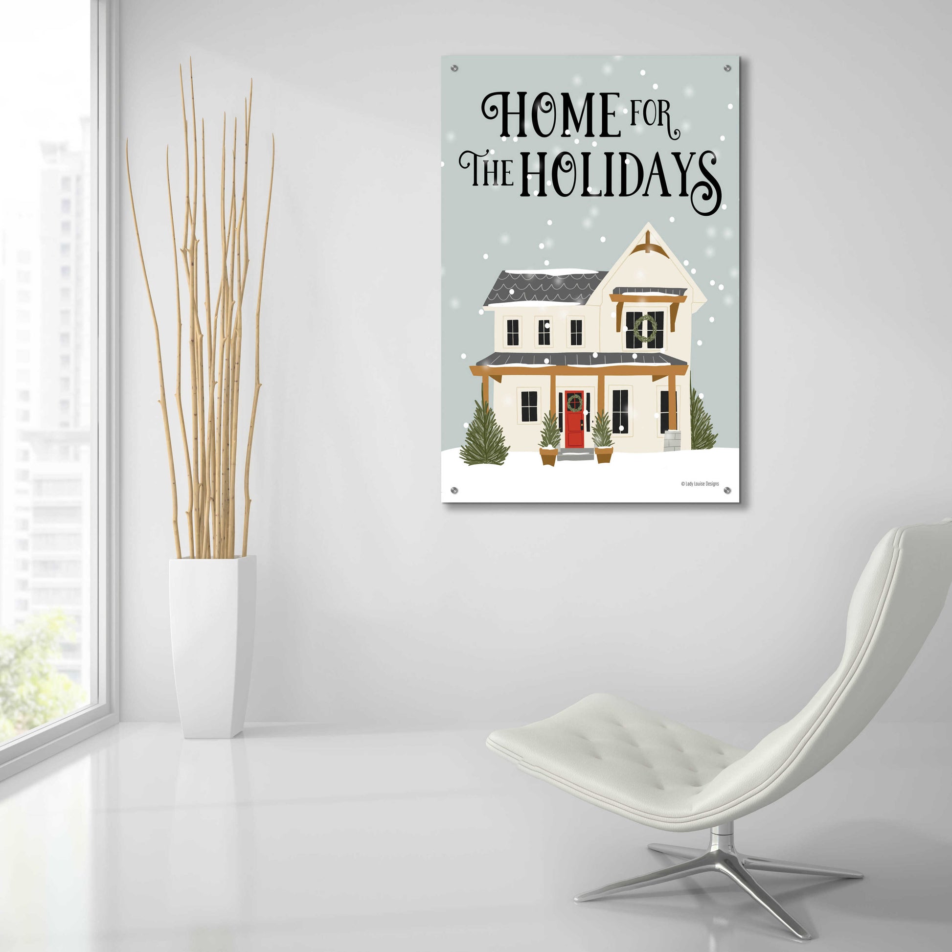 Epic Art 'Holiday House' by Lady Louise Designs, Acrylic Glass Wall Art,24x36