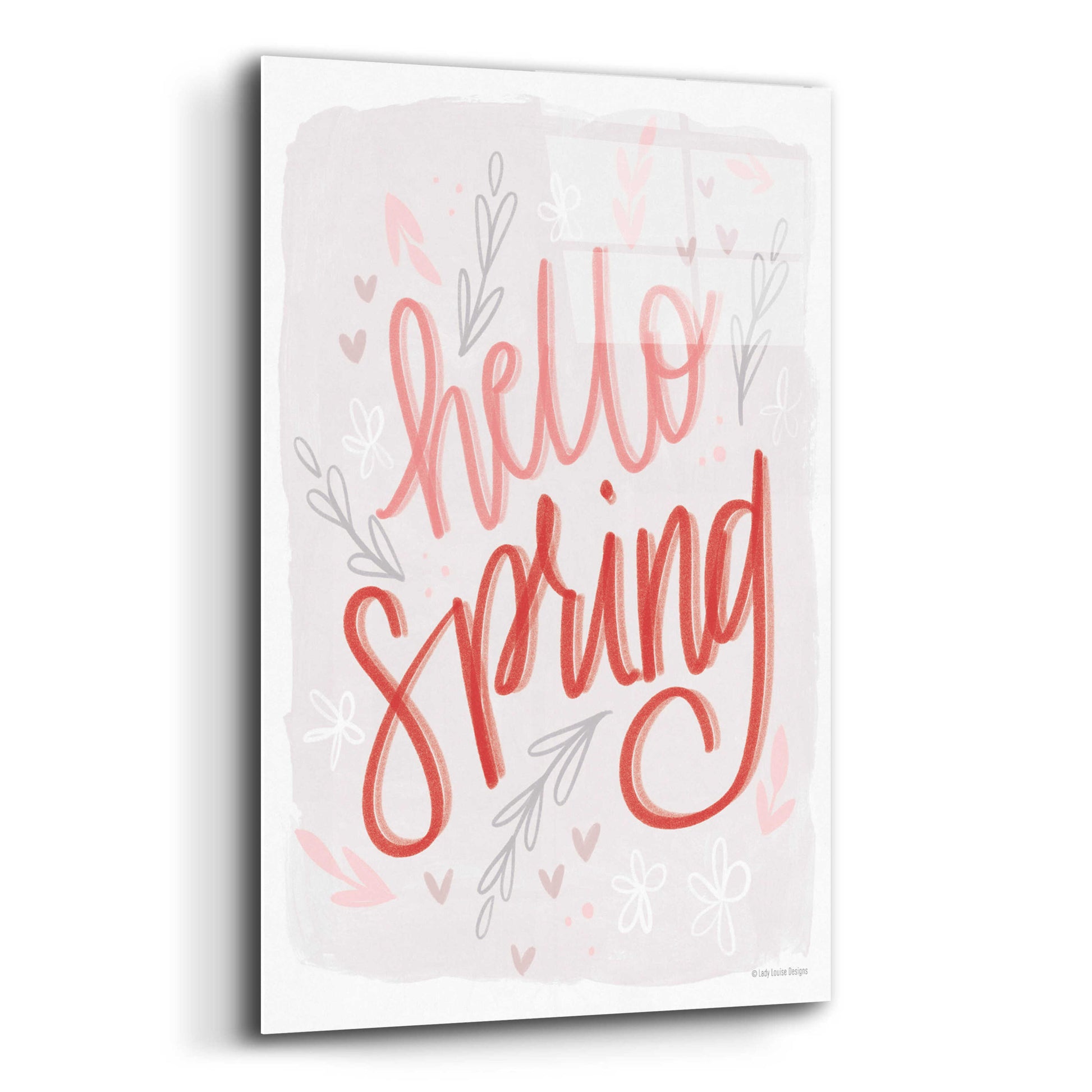 Epic Art 'Hello Spring' by Lady Louise Designs, Acrylic Glass Wall Art,12x16