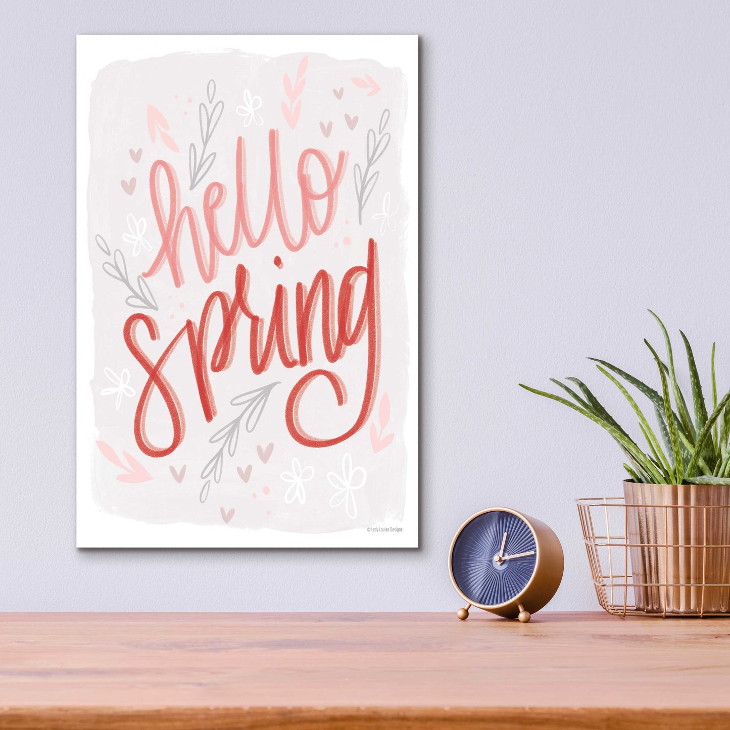 Epic Art 'Hello Spring' by Lady Louise Designs, Acrylic Glass Wall Art,12x16