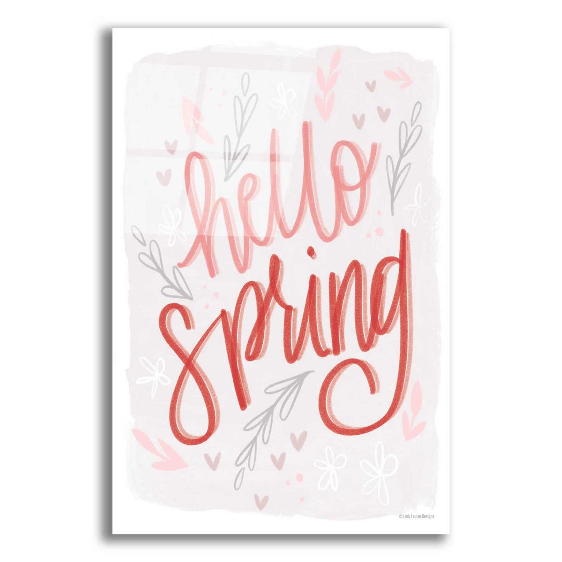 Epic Art 'Hello Spring' by Lady Louise Designs, Acrylic Glass Wall Art,12x16