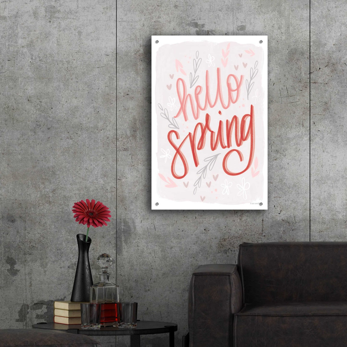 Epic Art 'Hello Spring' by Lady Louise Designs, Acrylic Glass Wall Art,24x36