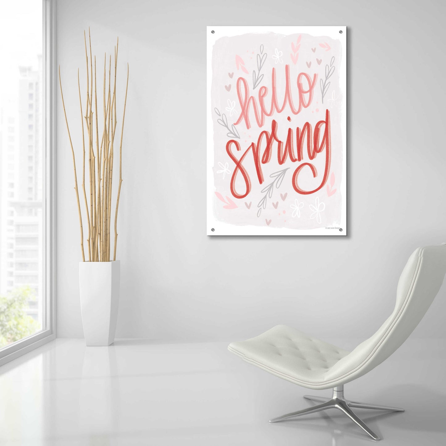 Epic Art 'Hello Spring' by Lady Louise Designs, Acrylic Glass Wall Art,24x36