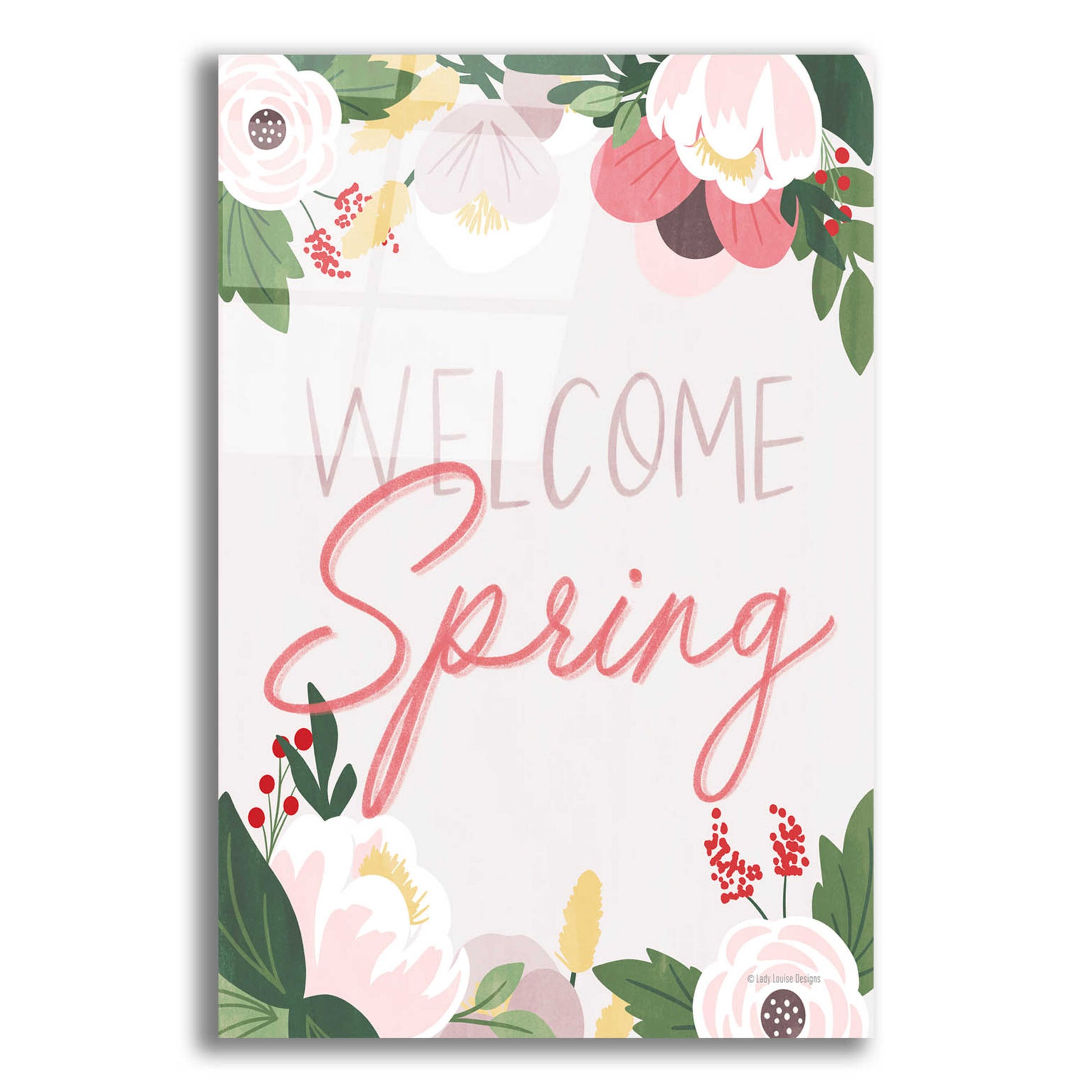 Epic Art 'Welcome Spring' by Lady Louise Designs, Acrylic Glass Wall Art,16x24