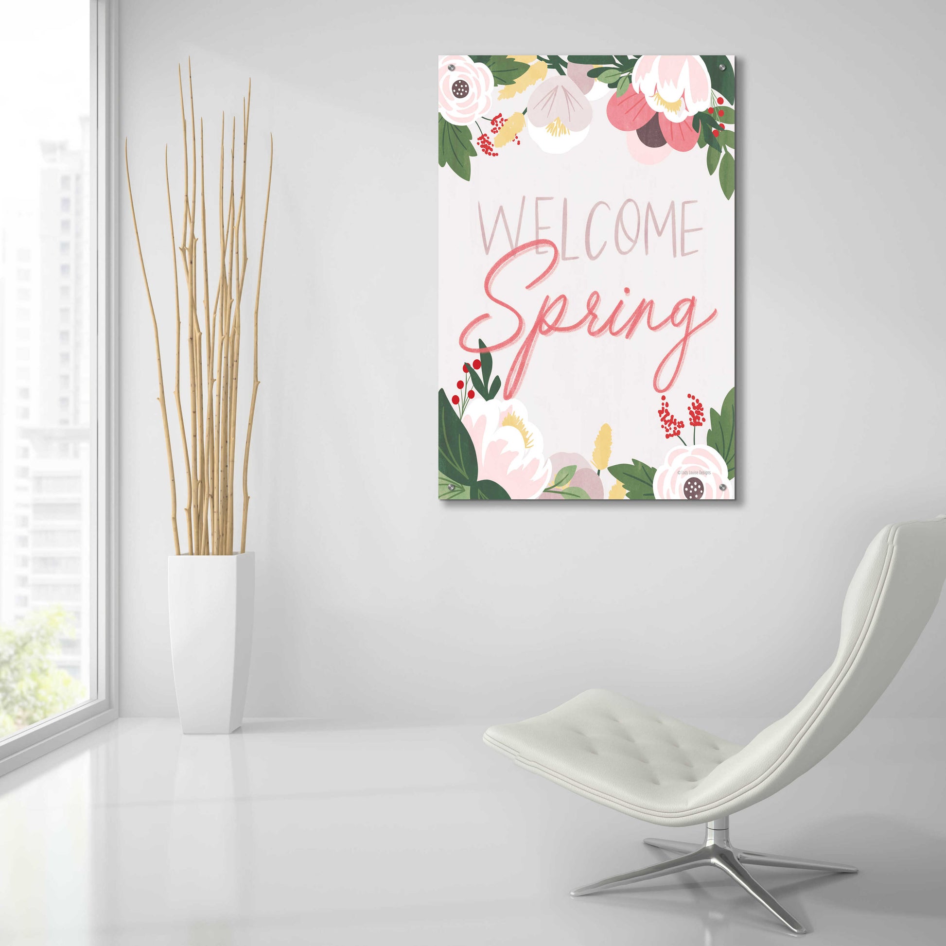 Epic Art 'Welcome Spring' by Lady Louise Designs, Acrylic Glass Wall Art,24x36