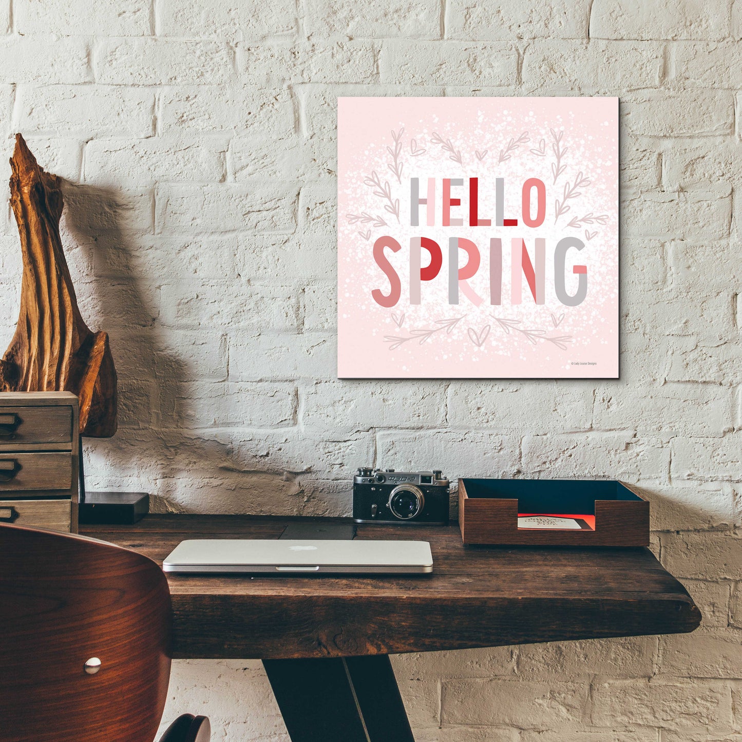 Epic Art 'Hello Spring Pink' by Lady Louise Designs, Acrylic Glass Wall Art,12x12