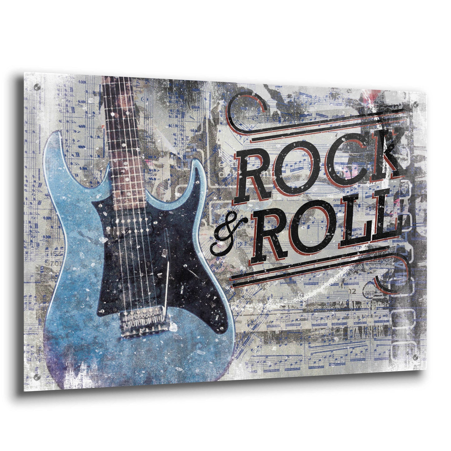 Epic Art 'Rock & Roll Guitar' by Cloverfield & Co, Acrylic Glass Wall Art,36x24