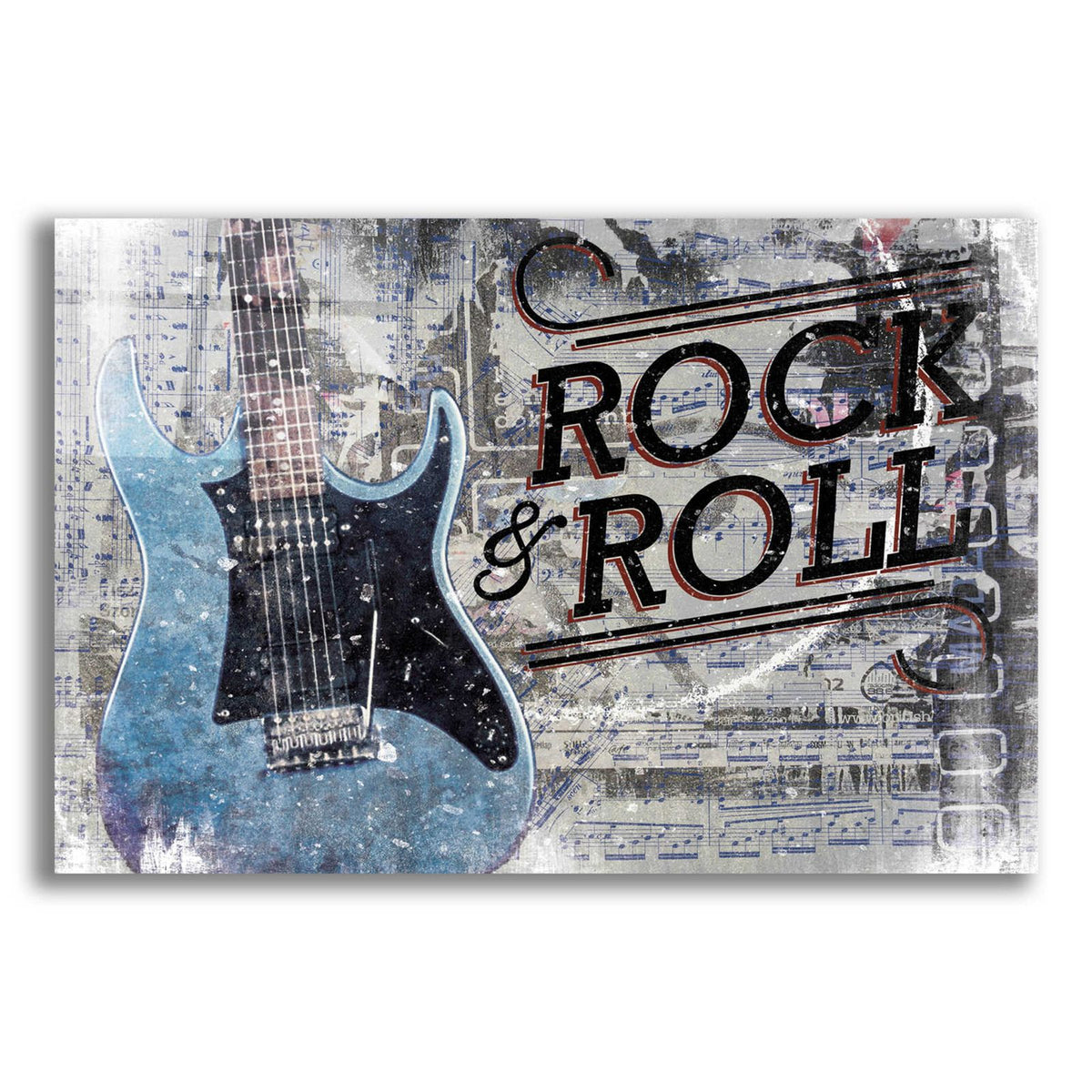 Epic Art 'Rock & Roll Guitar' by Cloverfield & Co, Acrylic Glass Wall Art