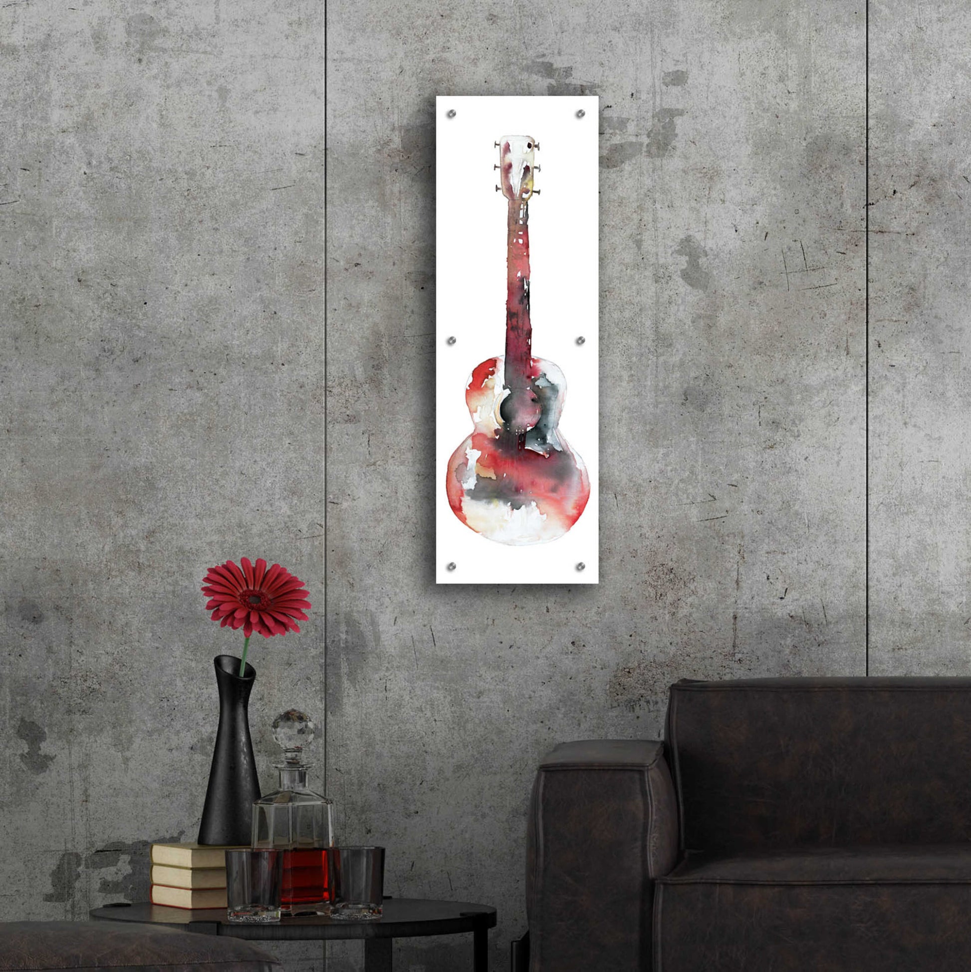 Epic Art 'Red Rocker' by Cloverfield & Co, Acrylic Glass Wall Art,12x36