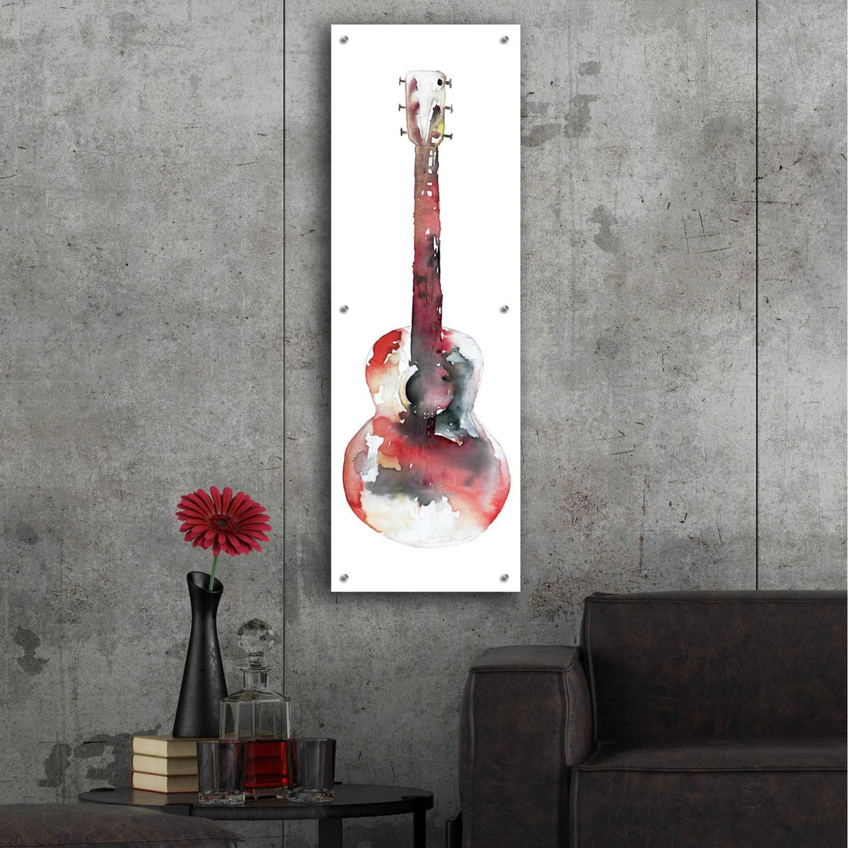 Epic Art 'Red Rocker' by Cloverfield & Co, Acrylic Glass Wall Art,16x48