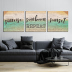 Sunrise, Sunburn, Sunset, Repeat by Cloverfield & Co. - 108x36 acrylic wall art in a room