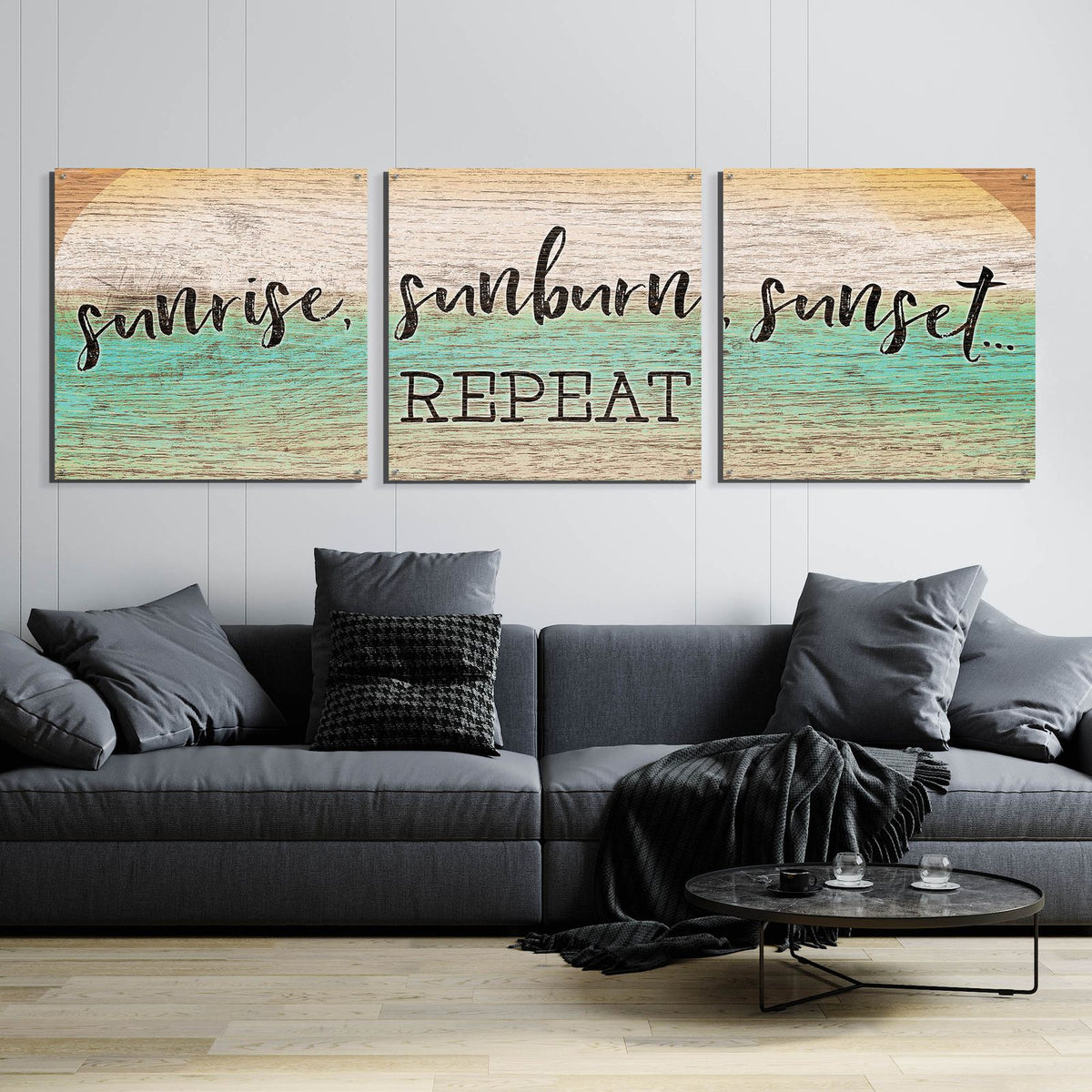 Sunrise, Sunburn, Sunset, Repeat by Cloverfield & Co. - 108x36 acrylic wall art in a room