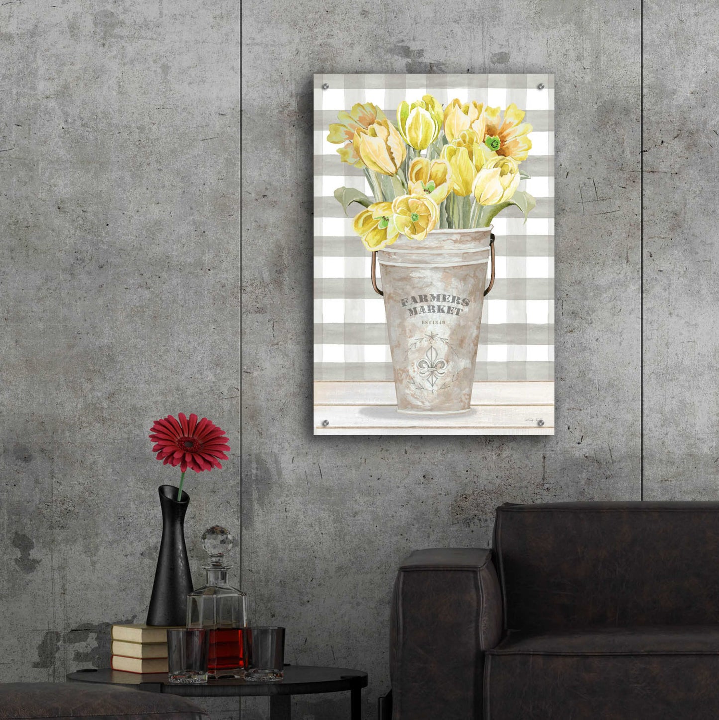 Epic Art 'Yellow Tulips II' by Cindy Jacobs, Acrylic Glass Wall Art,24x36