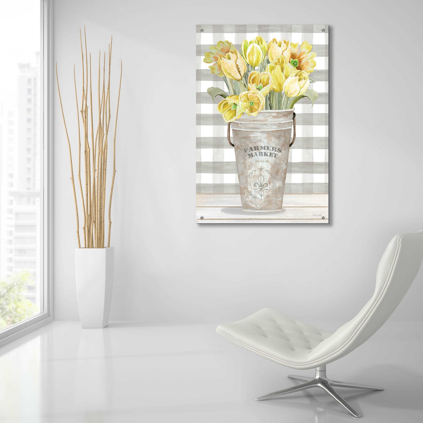 Epic Art 'Yellow Tulips II' by Cindy Jacobs, Acrylic Glass Wall Art,24x36